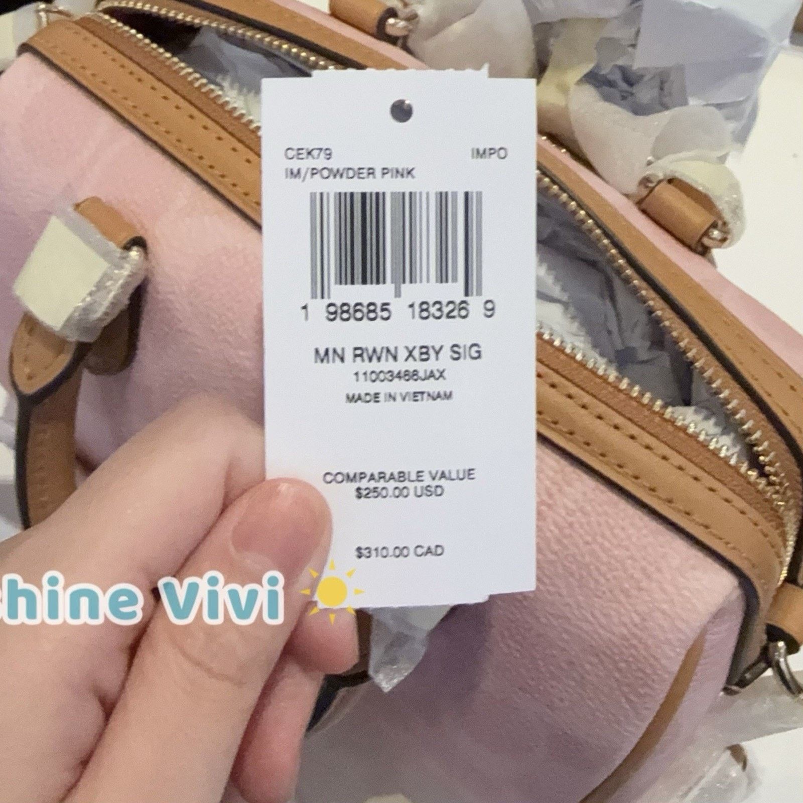 Coach NWT Coach Mini Rowan Crossbody Bag Pink Powder CEK79 IN HAND Size ONE SIZE - 9 Thumbnail