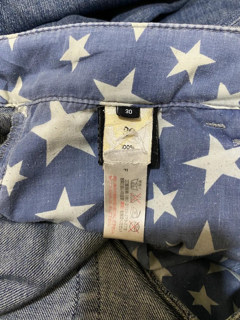 HYDROGEN Hydrogen Luxury Sportwear Jeans Distressed Bones Design Size US 31 - 18 Thumbnail