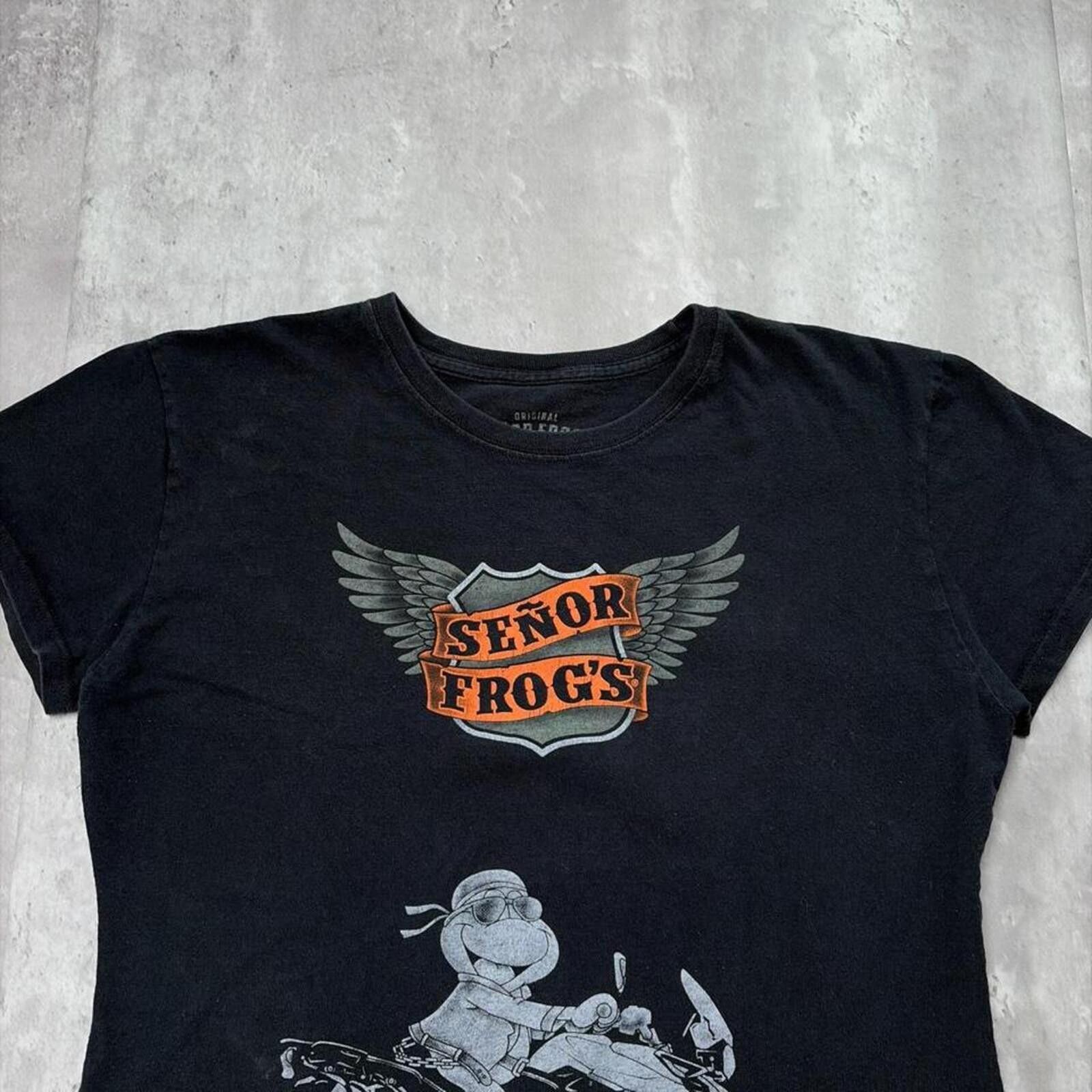 Other Y2K Black Señor Frogs Grunge Gothiv Bike T-Shirt Size XL / US 12-14 / IT 48-50 - 3 Thumbnail