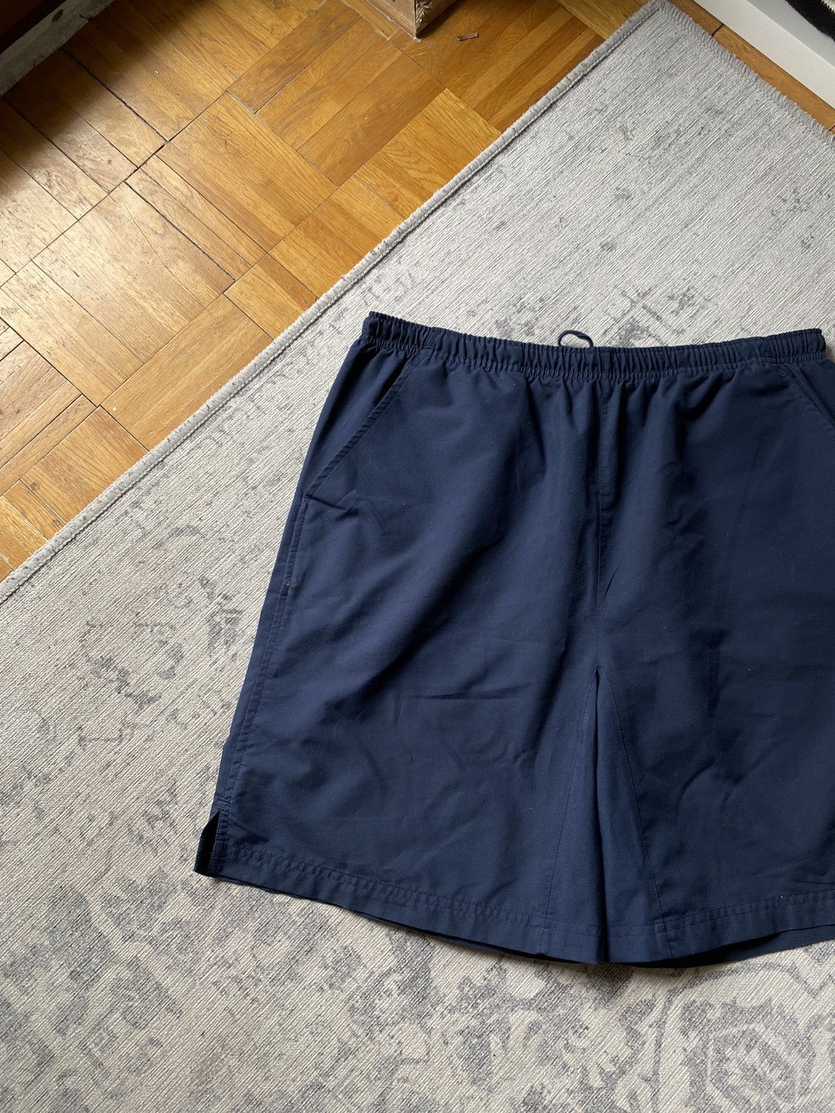 Japanese Brand × Nike × Vintage Vintage Nike Baggy Shorts Mini Swoosh Blue Japanese Drill Size US 34 / EU 50 - 3 Thumbnail