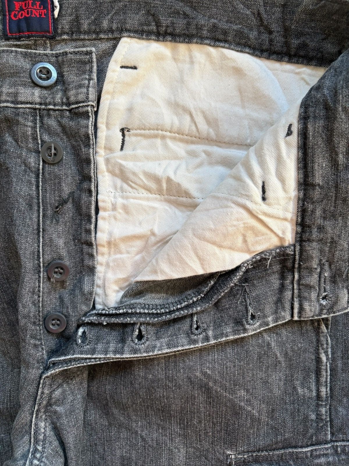 Full Count & Co. Vintage Full Count Button Fly Cargo Distress Rip Loose Jean Size US 30 / EU 46 - 3 Thumbnail