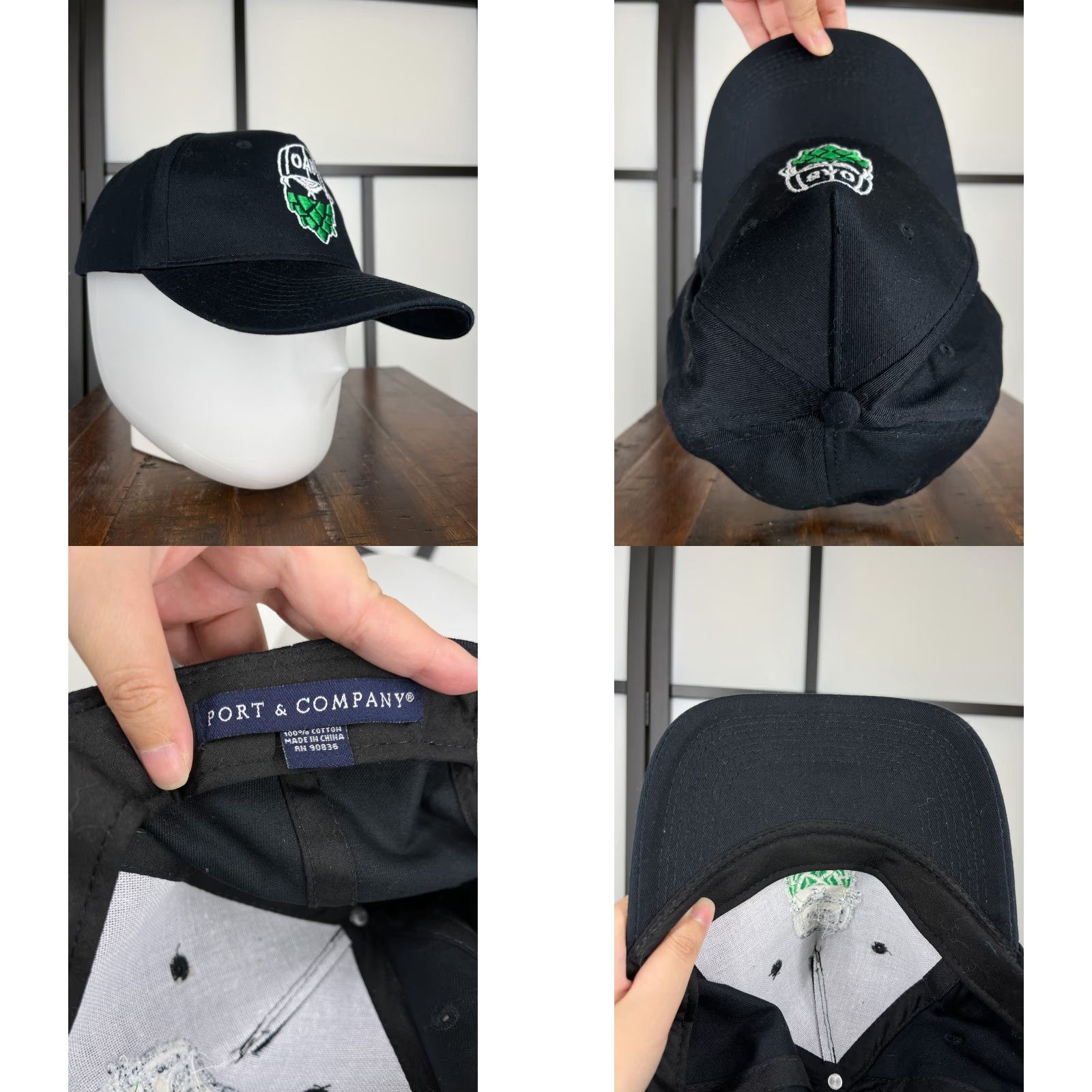 Vintage Over A Barrel Brewing Hat Cap Strap Back Adult Black Embroidered Beer Cotton A Size ONE SIZE - 8 Thumbnail