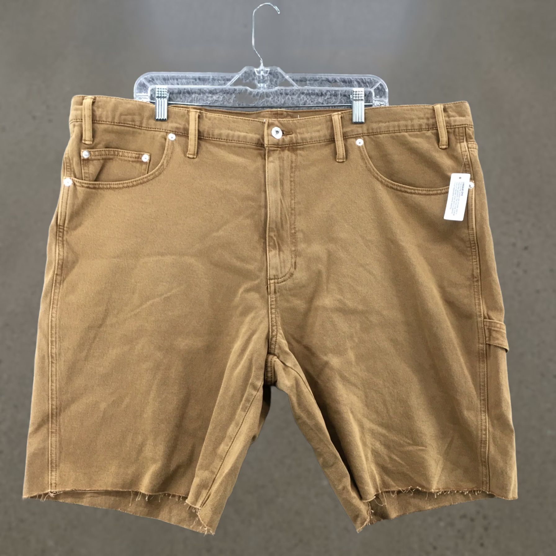 Vintage Arizona Jean Co Baggy Bermuda Shorts Mens 46 Brown Denim Cotton Blend Casual Regular 5-Pocket Pockets Beltless Zip Front 9.5in Inseam Size US 30 / EU 46 - 1 Thumbnail