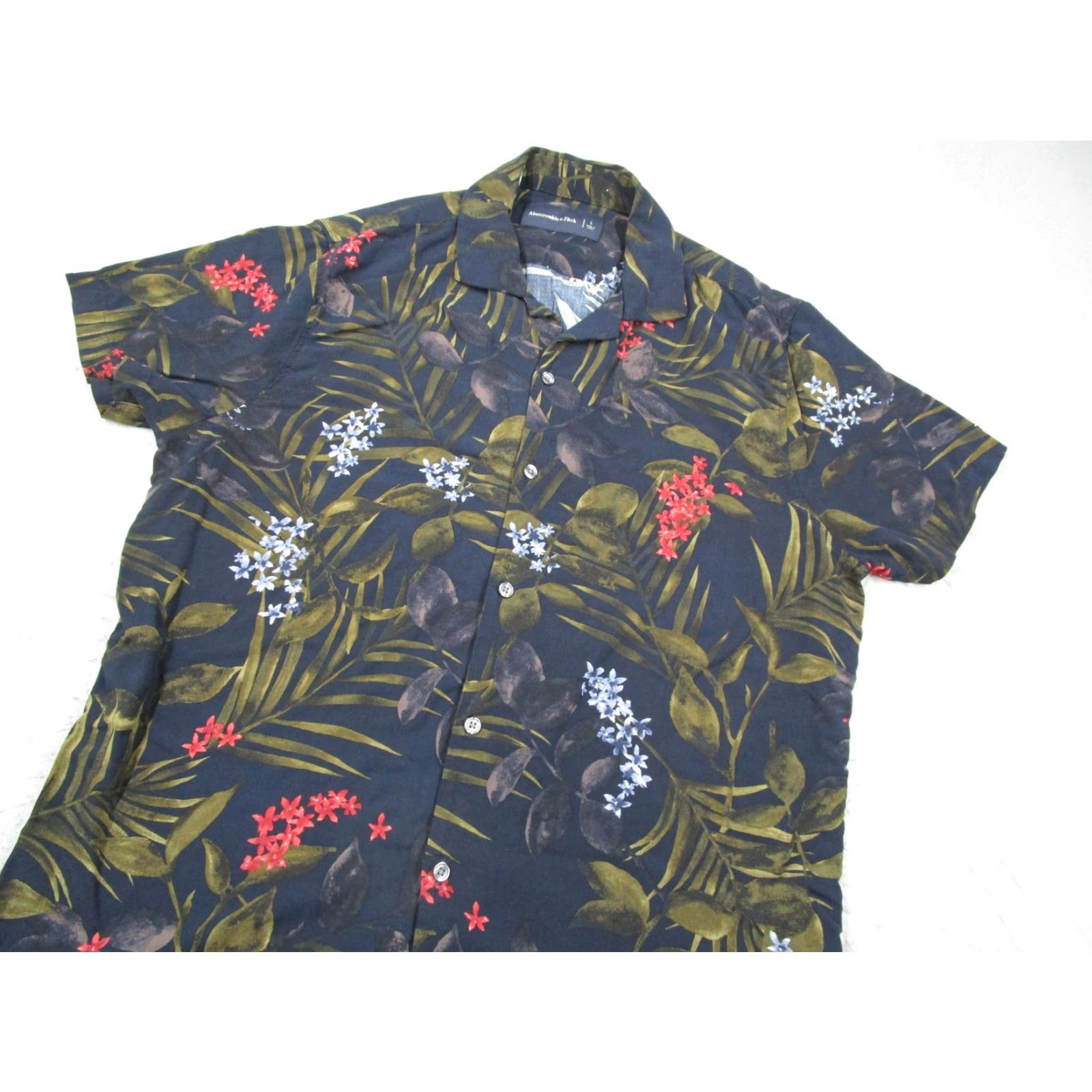 Abercrombie & Fitch Abercrombie & Fitch Shirt Men Large Black Multicolor Floral Short Sleeve Button-Up Hawaiian Tropical Casual Size US L / EU 52-54 / 3 - 2 Thumbnail