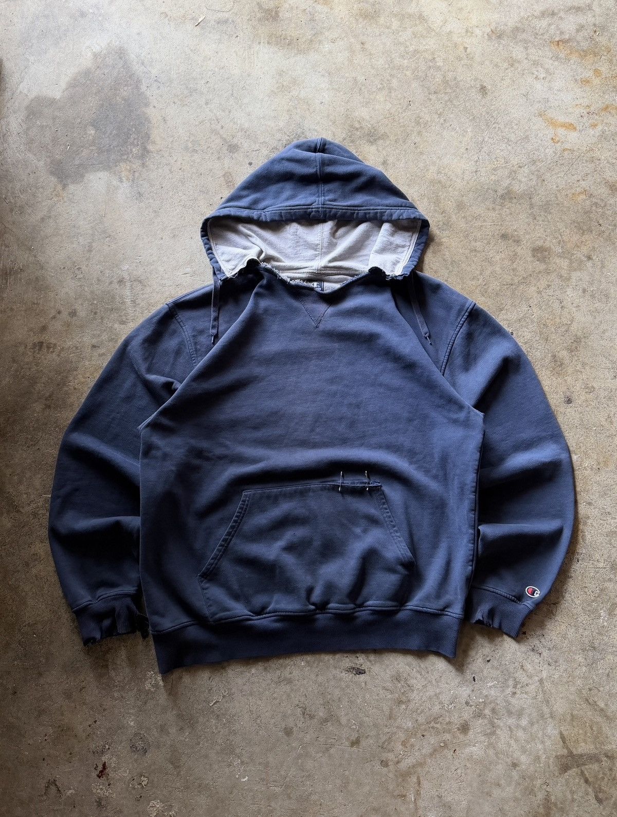 Thrashed Faded Distressed After Hood ERD Grunge Hoodie