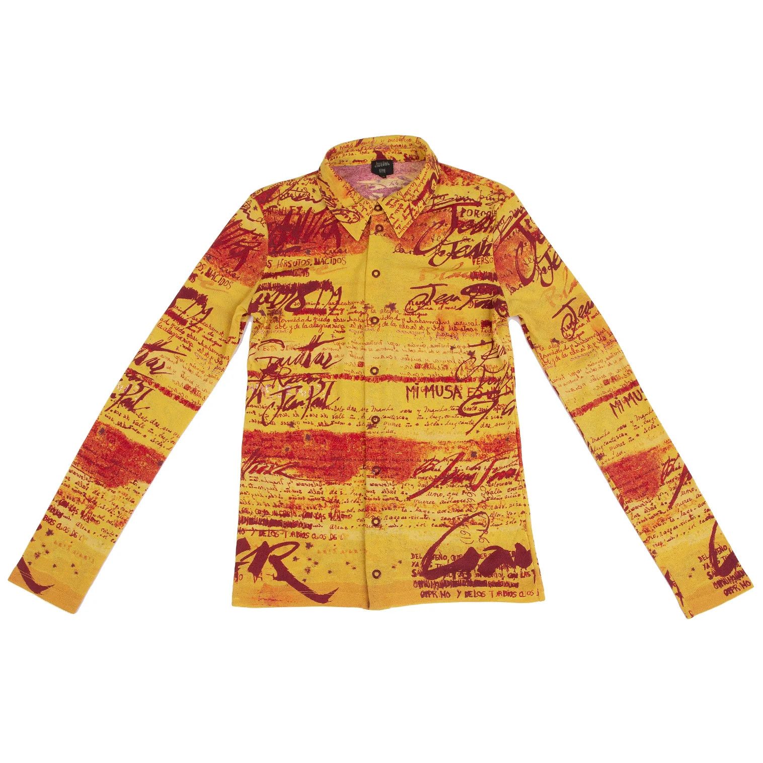 Jean Paul Gaultier Polyester Snap Button Shirt in Yellow and Red Size US M / EU 48-50 / 2 - 1 Thumbnail