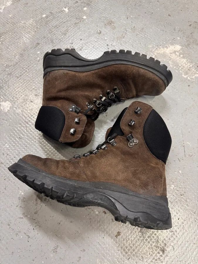 Designer × Prada × Vintage 2000s Prada Hiking Brown Suede Leather Boots Size US 8 / IT 38 - 4 Thumbnail