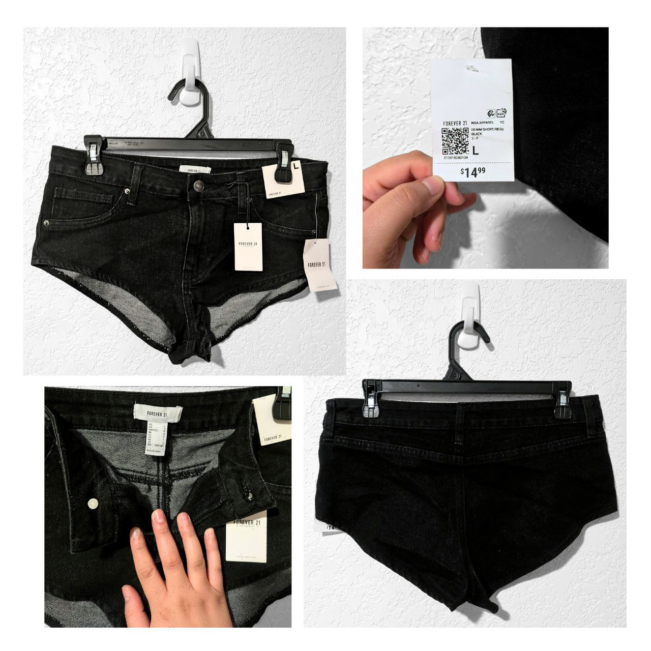 Forever 21 Forever 21 Black Jean Micro Mini Shorts Y2K Alt Club Rave Size 34" / US 12 / IT 48 - 1 Preview