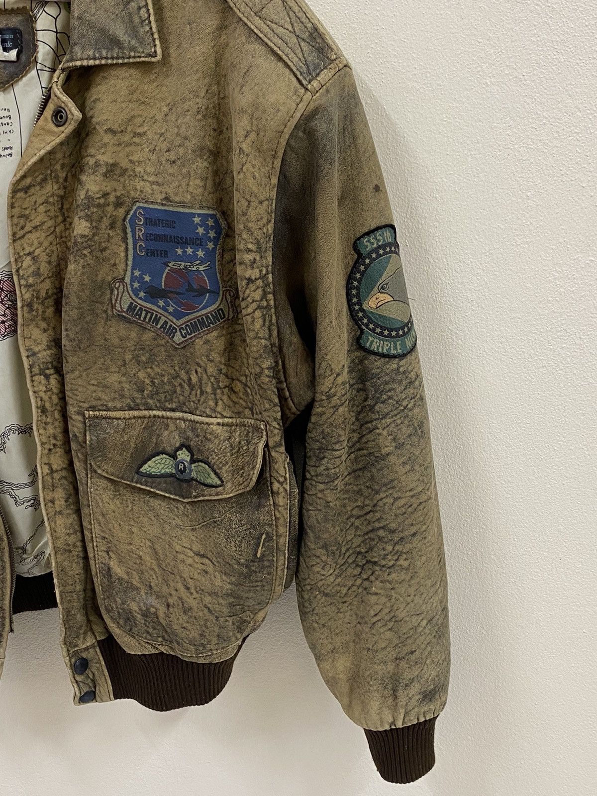 Vintage Vtg Leather Jacket Matin Air Command Size US L / EU 52-54 / 3 - 4 Thumbnail