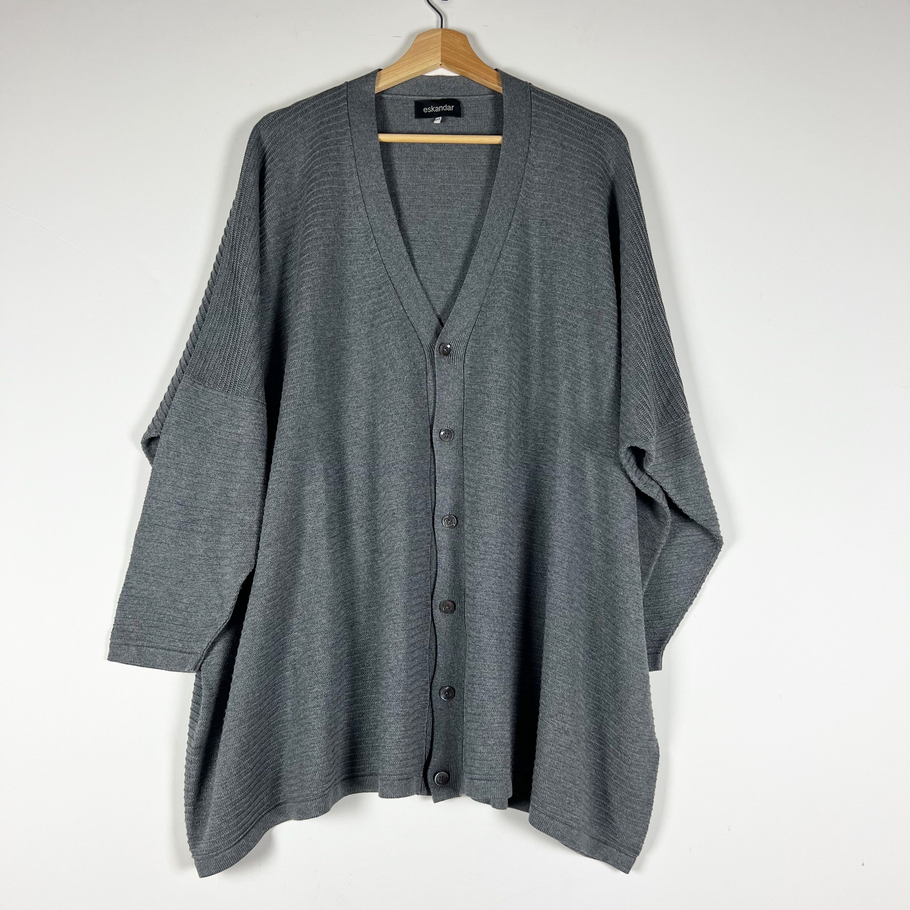 eskandar Eskandar 100% Silk Ribbed Knit Stretch V Size L / US 10 / IT 46 - 1 Thumbnail