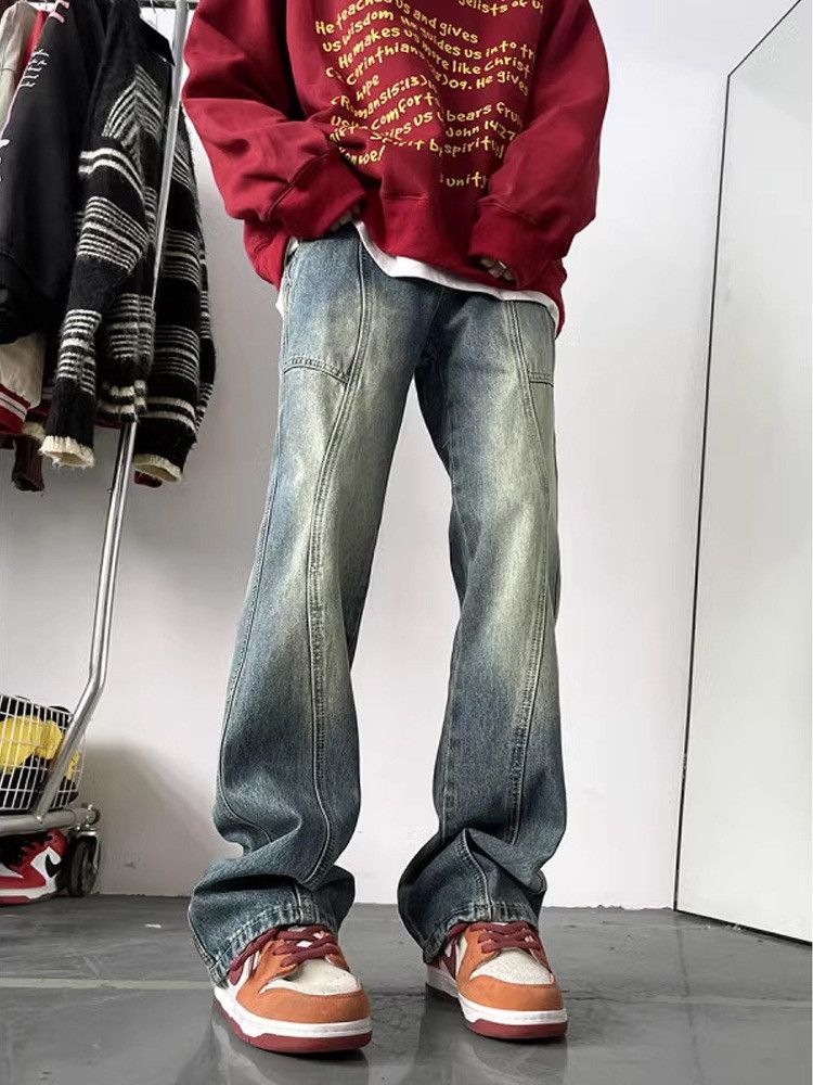 Japanese Brand Men's American-Style High-Street Paneled Flared Jeans Size US 32 / EU 48 - 3 Thumbnail