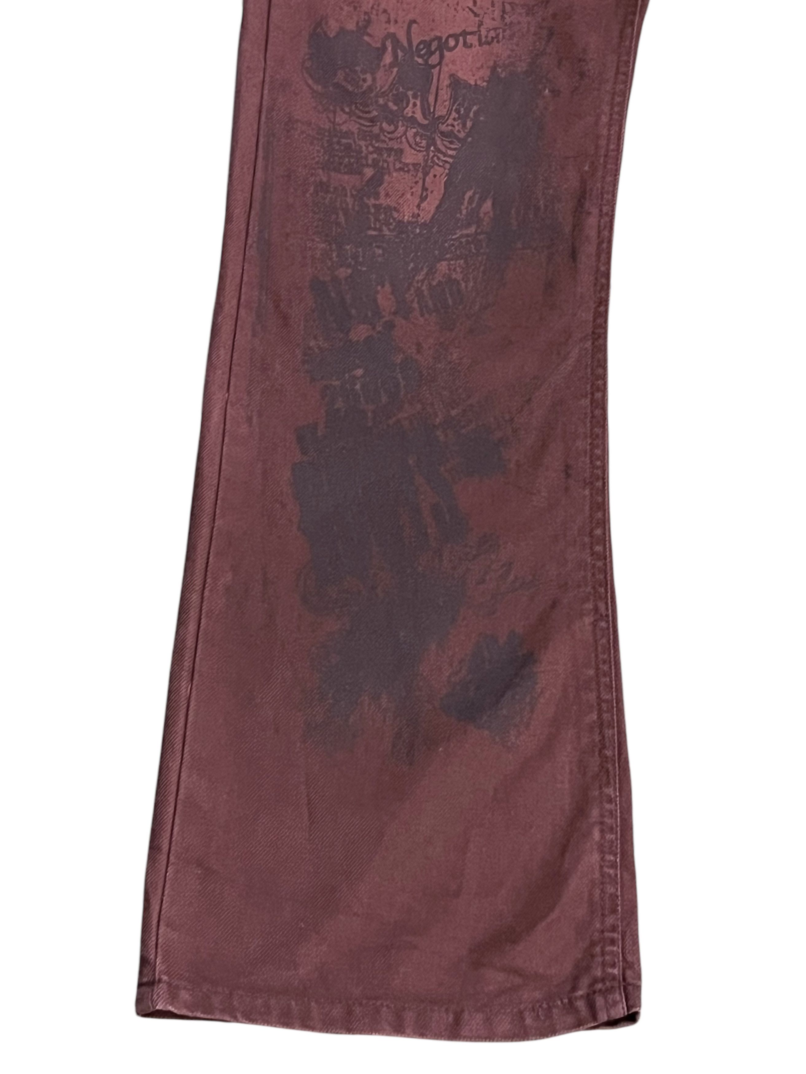 semanticdesign SEMANTIC DESIGN Grunge Smokes Maroon Flare Undercover Style Size US 31 - 4 Thumbnail