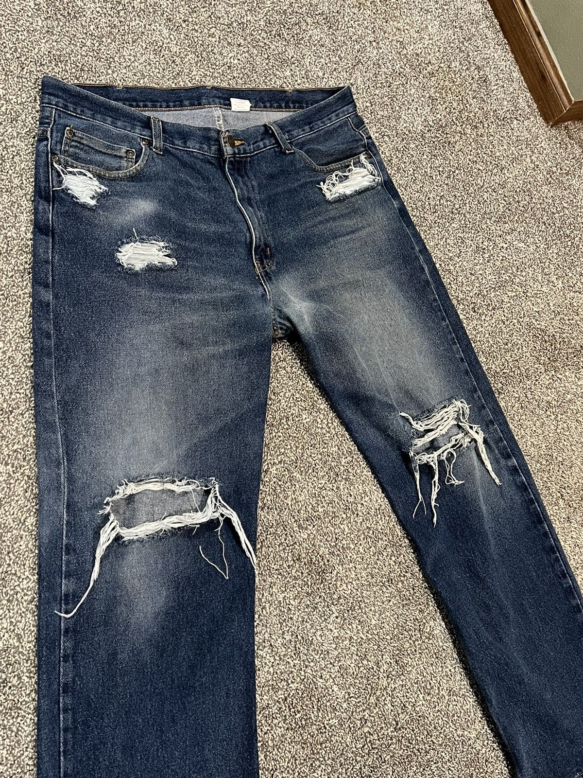 Japanese Brand × Vintage Baggy Distressed Denim 38x30 Size US 38 / EU 54 - 6 Thumbnail