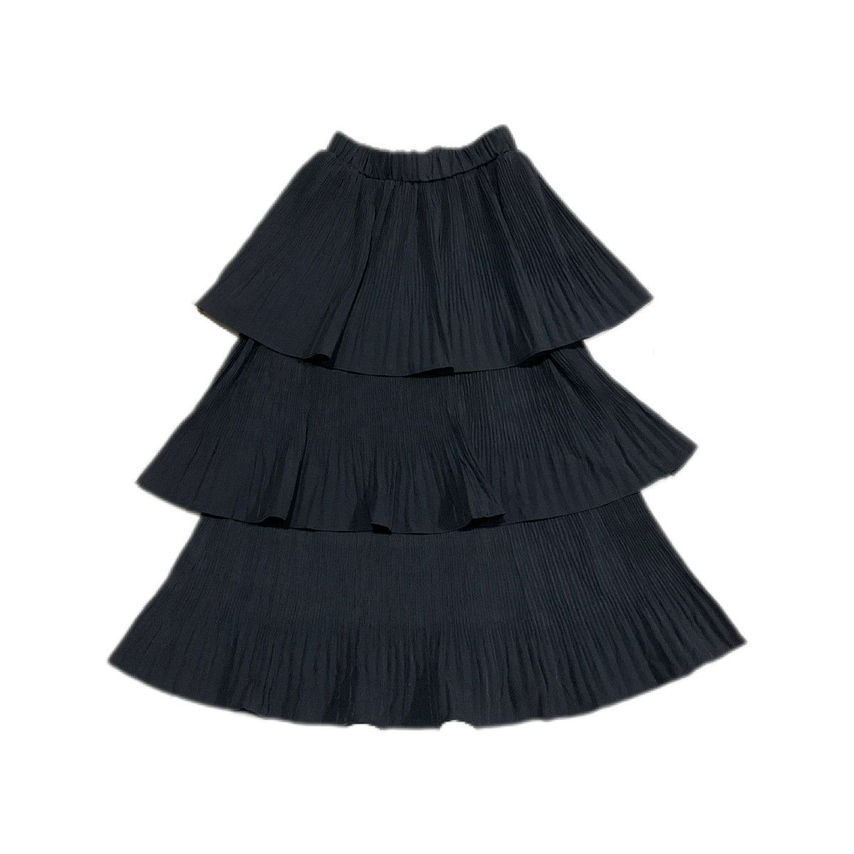 Issey Miyake × Japanese Brand 🔥Japanese Asymmetrical Ruffled Triple Layer Pleated Skirt Size 22" - 6 Thumbnail