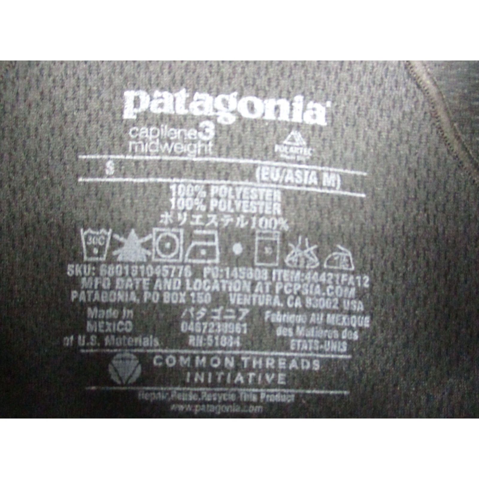 Patagonia Patagonia Capilene Pullover Shirt Mens Small Black Midweight Stretch Size US S / EU 44-46 / 1 - 3 Thumbnail