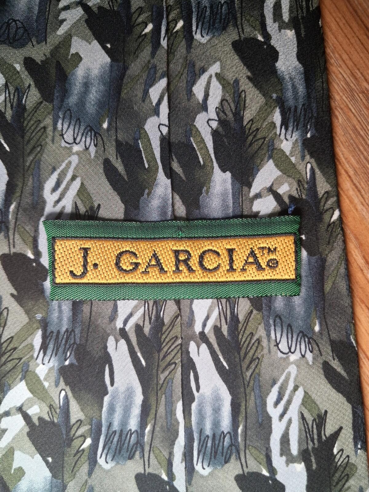 Other VINTAGE 1996 Jerry Garcia Silk Tie Green Gray Art Wide Size ONE SIZE - 2 Thumbnail
