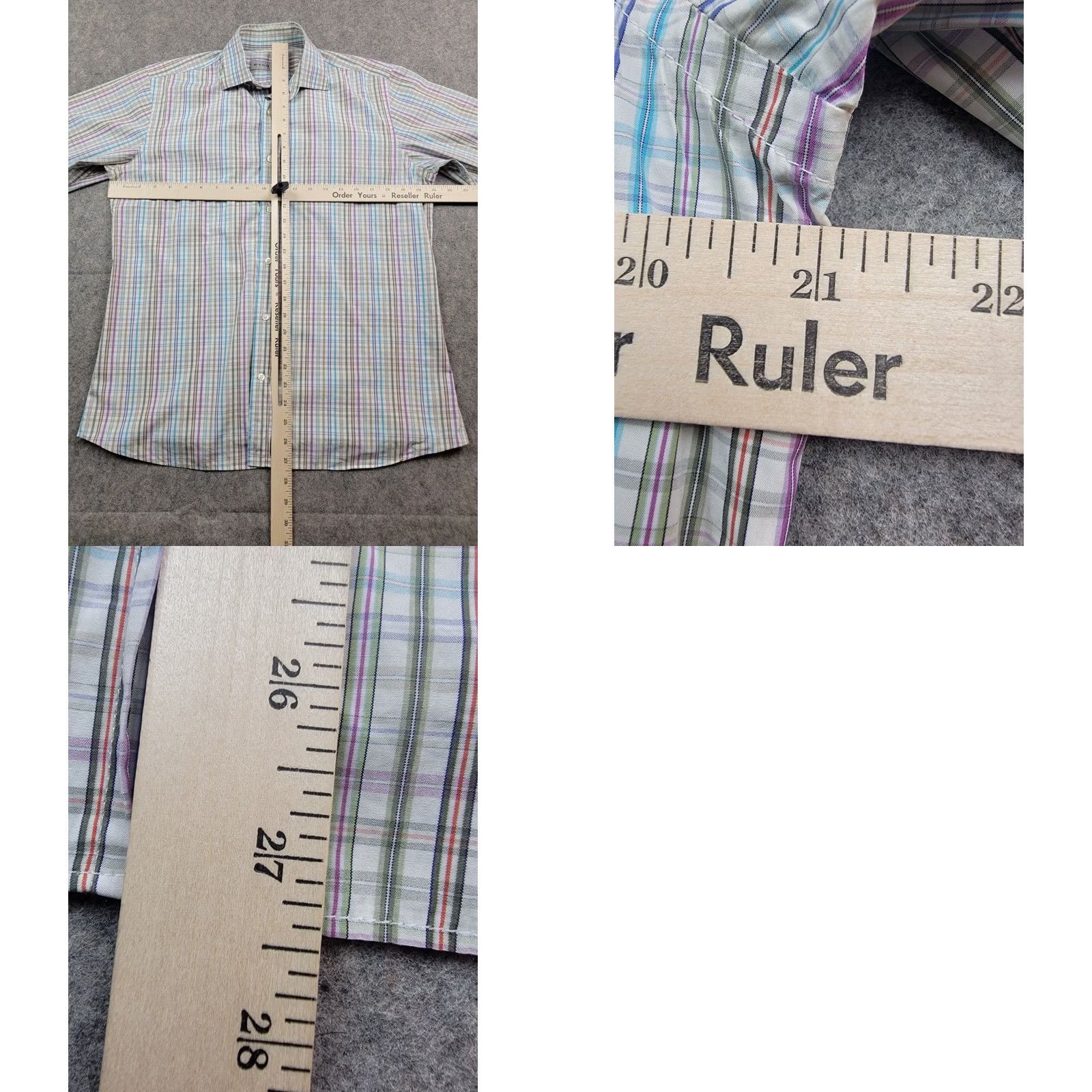 Etro Etro Button-Down Shirt Mens 40 Multicolor Plaid Long Sleeve Made in Italy Size US L / EU 52-54 / 3 - 8 Thumbnail