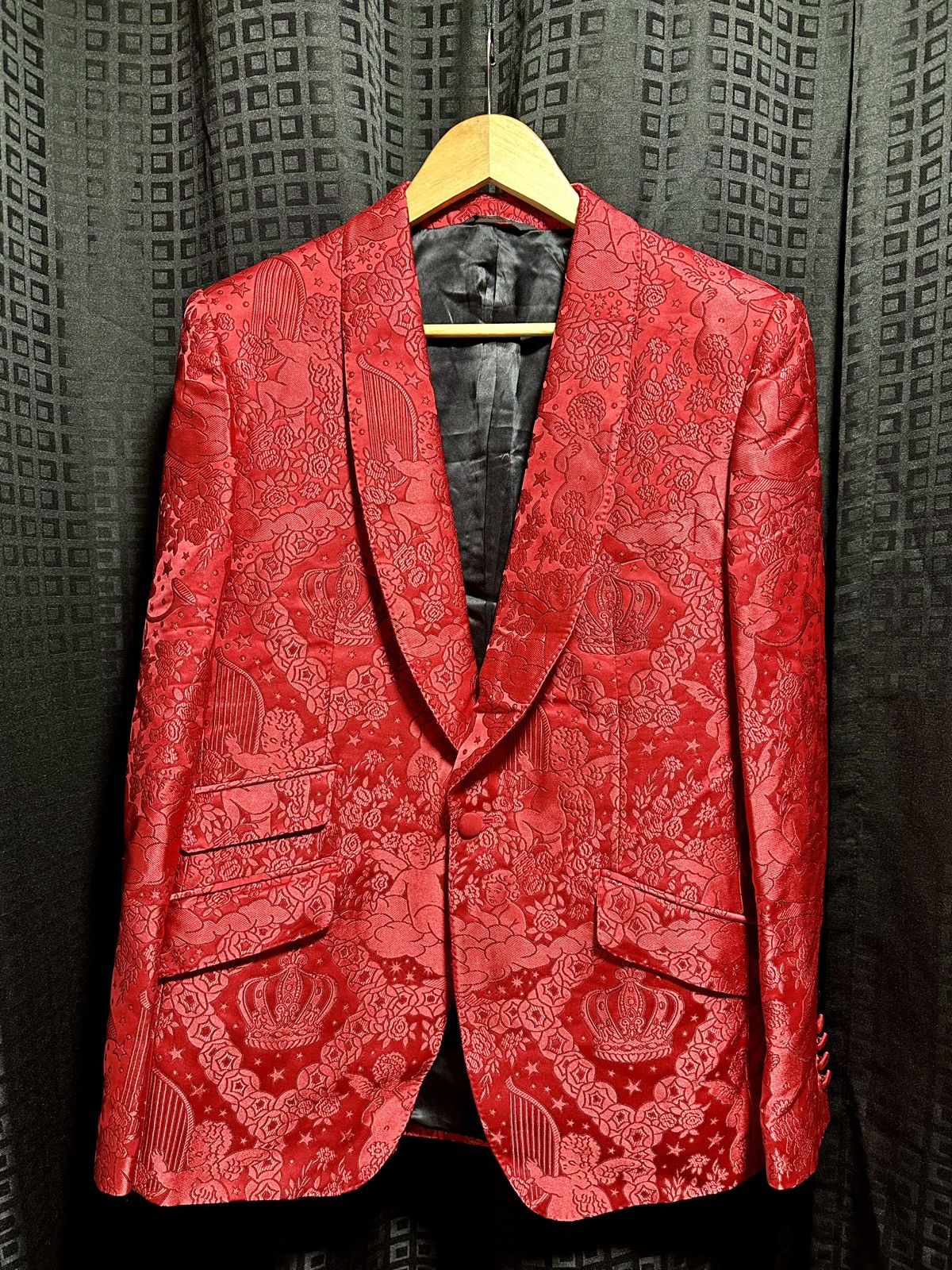 Dolce & Gabbana Dolce & Gabbana sicilia red jacquard suit Size 50L - 2 Thumbnail