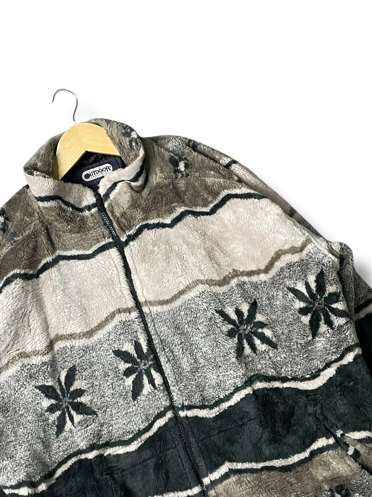 Japanese Brand Outdoor Products Printed Fleece Zipper Jacket (66) Size US M / EU 48-50 / 2 - 2 Thumbnail