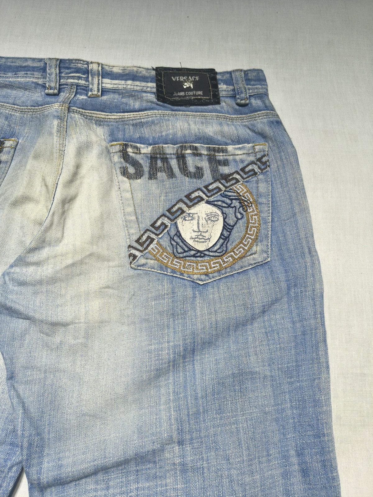 Versace Jeans Couture Versace couture Y2K hip hop jeans 🌞(035) Size US 38 / EU 54 - 6 Thumbnail