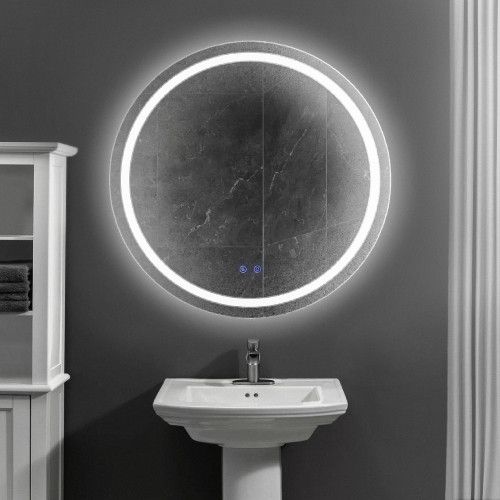 Designer × Homemade 32 x 32 Inch Round Frameless LED Illuminated Bathroom Mirror Size US L / EU 52-54 / 3 - 2 Thumbnail