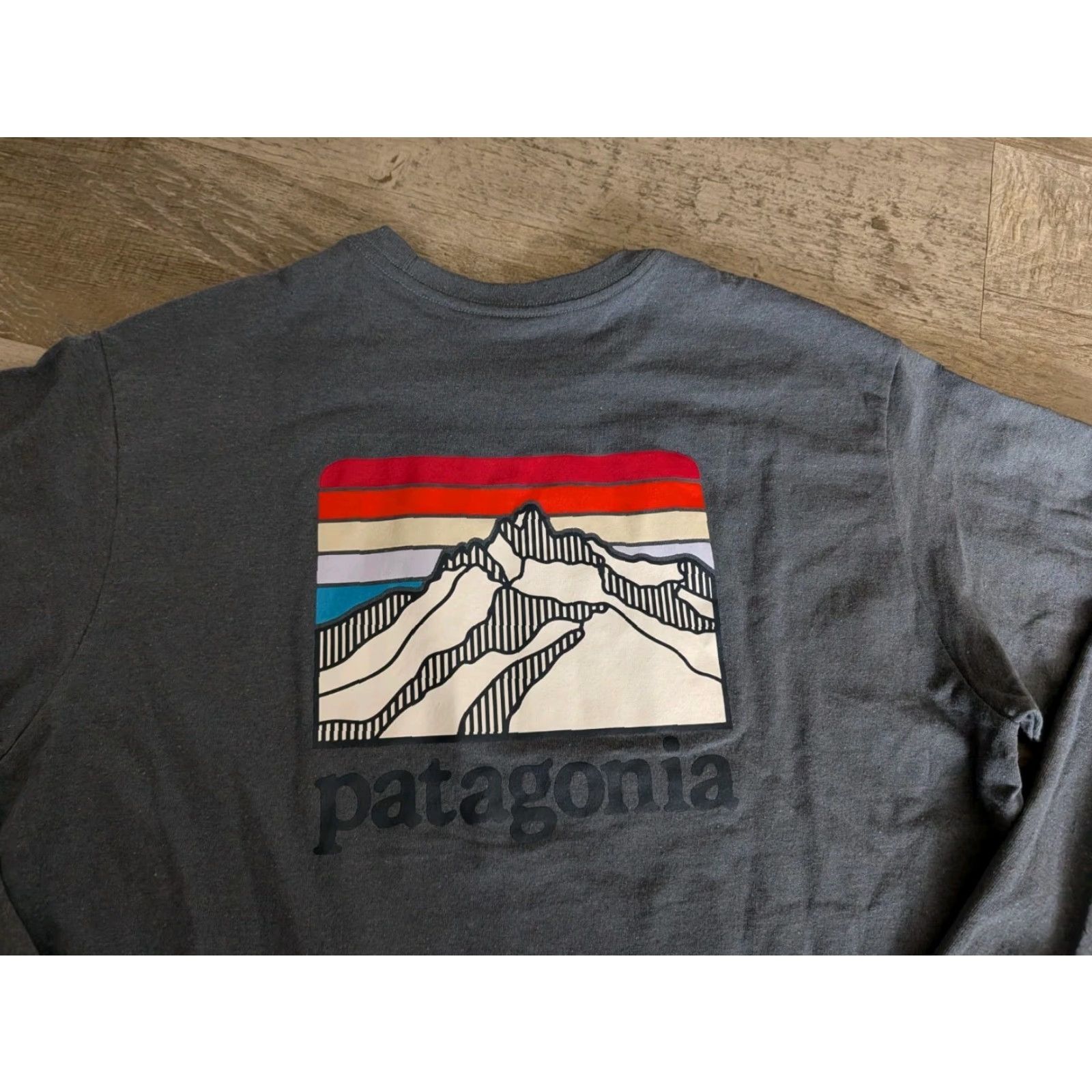 Patagonia Patagonia Gray Long Sleeve Line Logo Ridge Responsibili-Tee Men's Size Small EUC Size US S / EU 44-46 / 1 - 2 Thumbnail