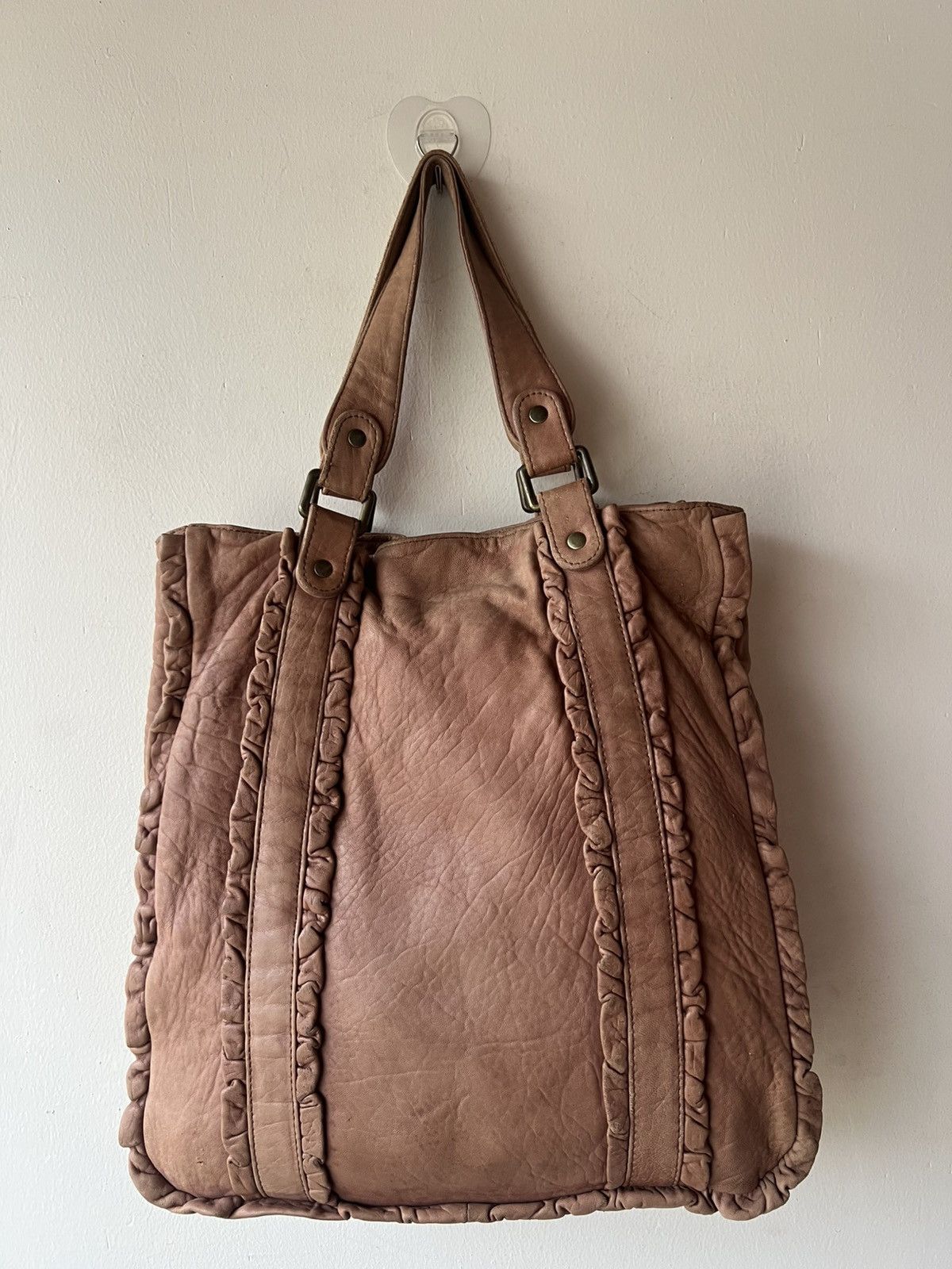 Leather Vintage Gerard Darel Distressed Patina Leather Tote Bag Size ONE SIZE - 1 Thumbnail