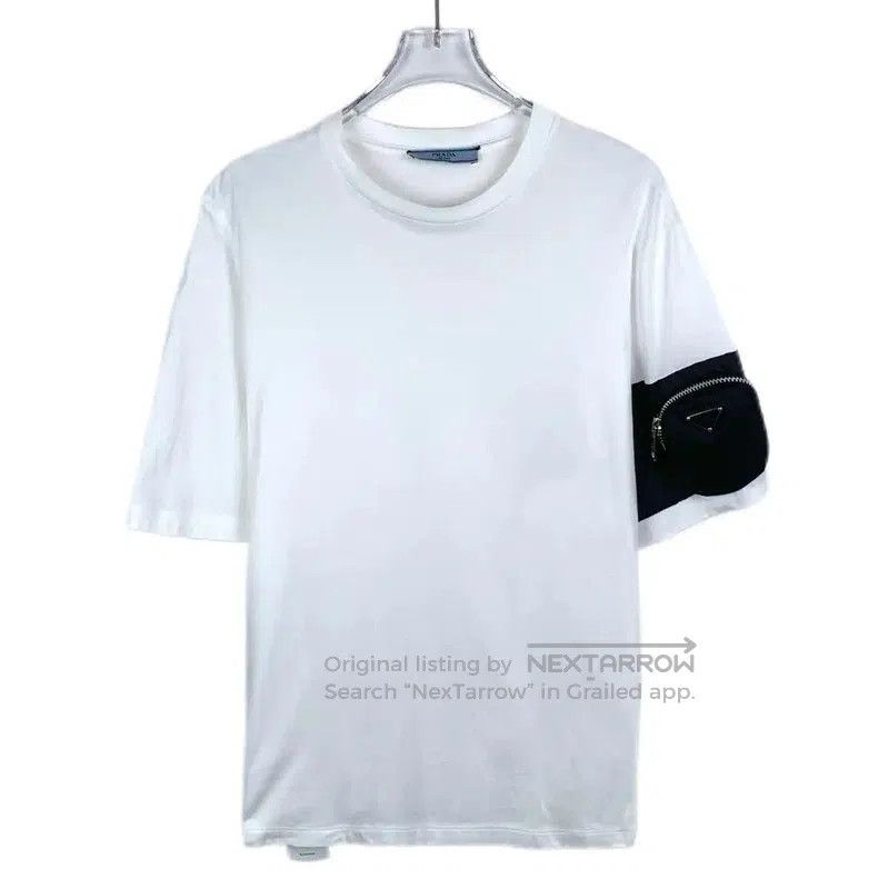Prada Prada Men's White Cotton T-Shirt with Pocket. Size US M / EU 48-50 / 2 - 1 Thumbnail