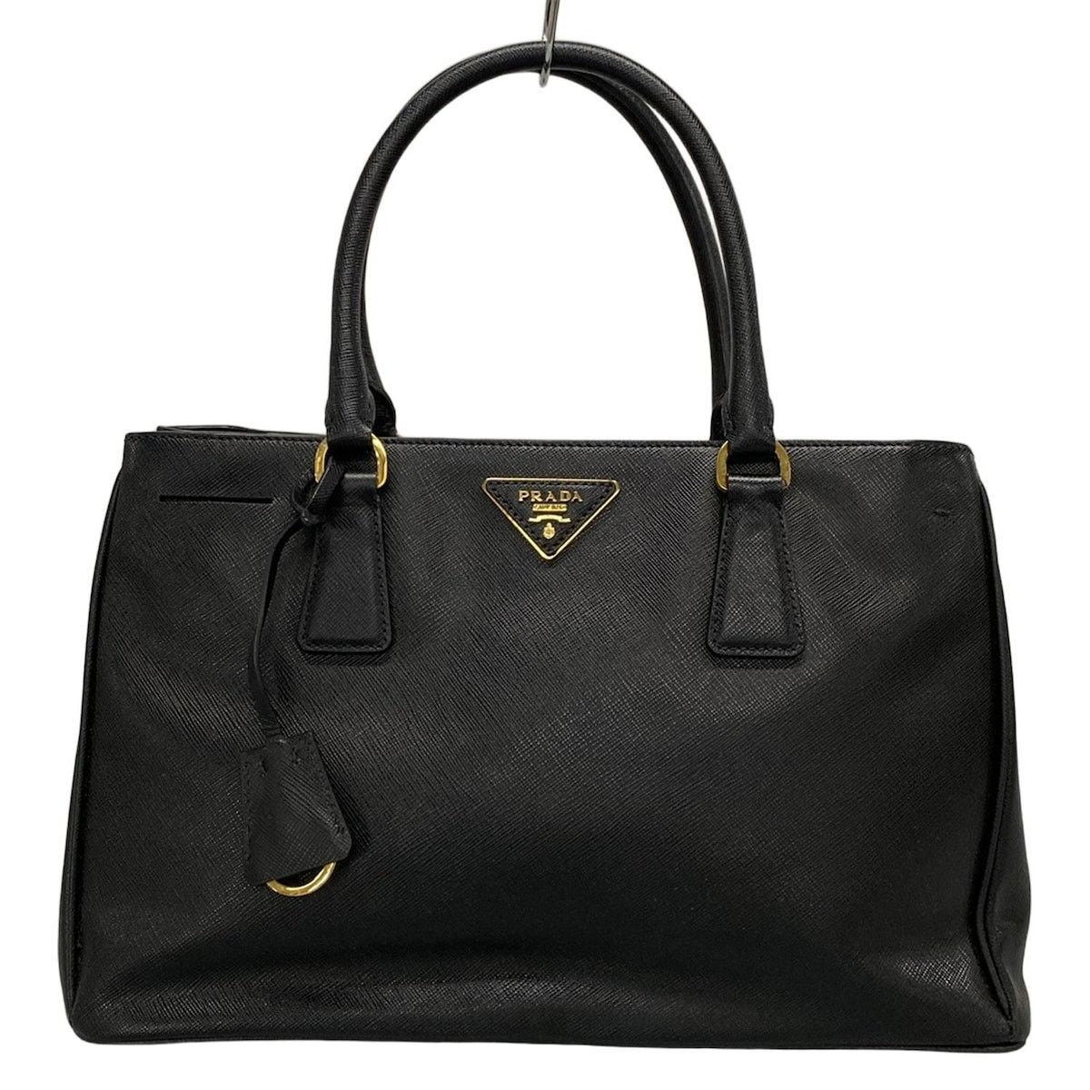 Prada Triangle Logo Tote Bag in Black, Women's