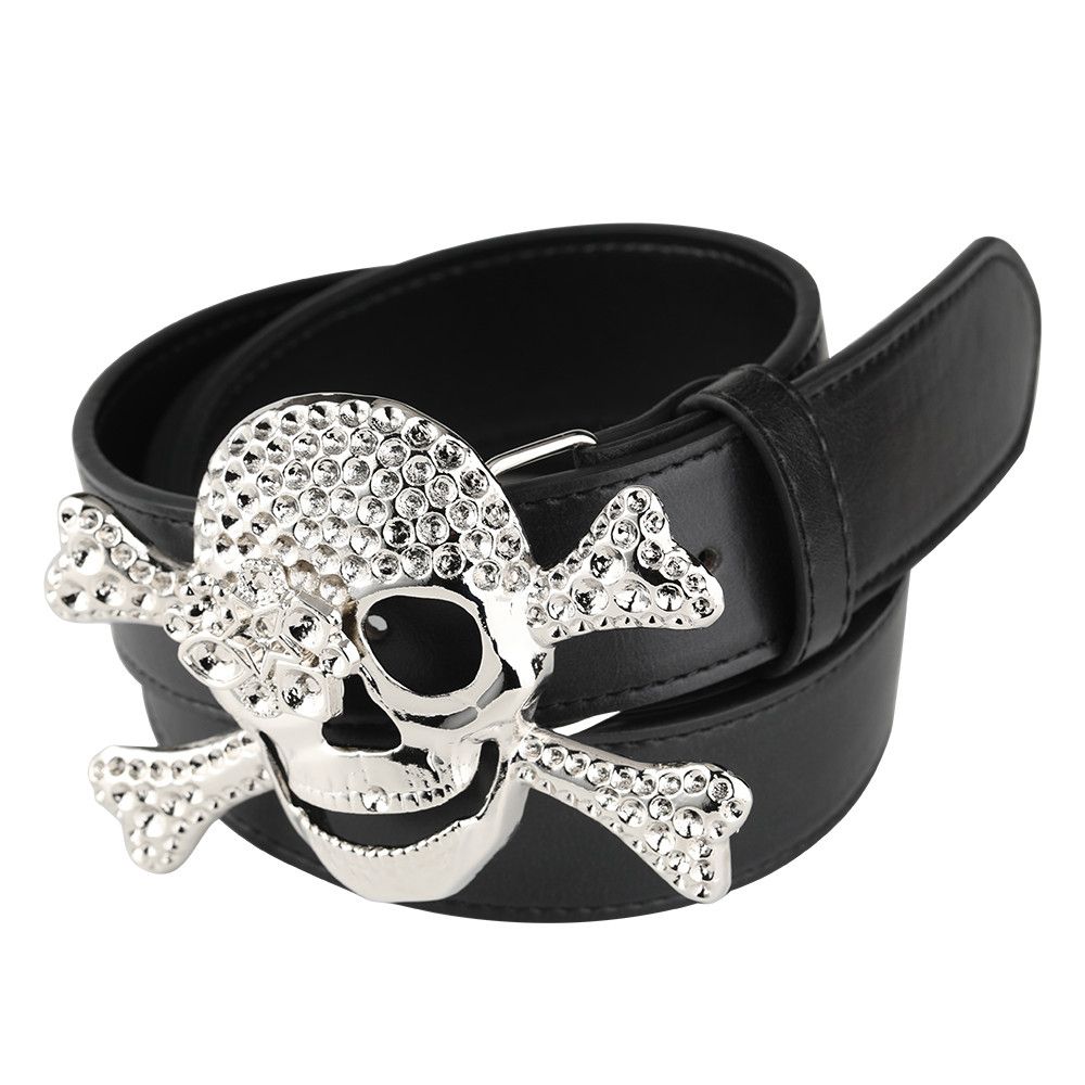 Designer Skull Vintage Belt Riveted Belts Menswear Accessories Size ONE SIZE - 5 Thumbnail
