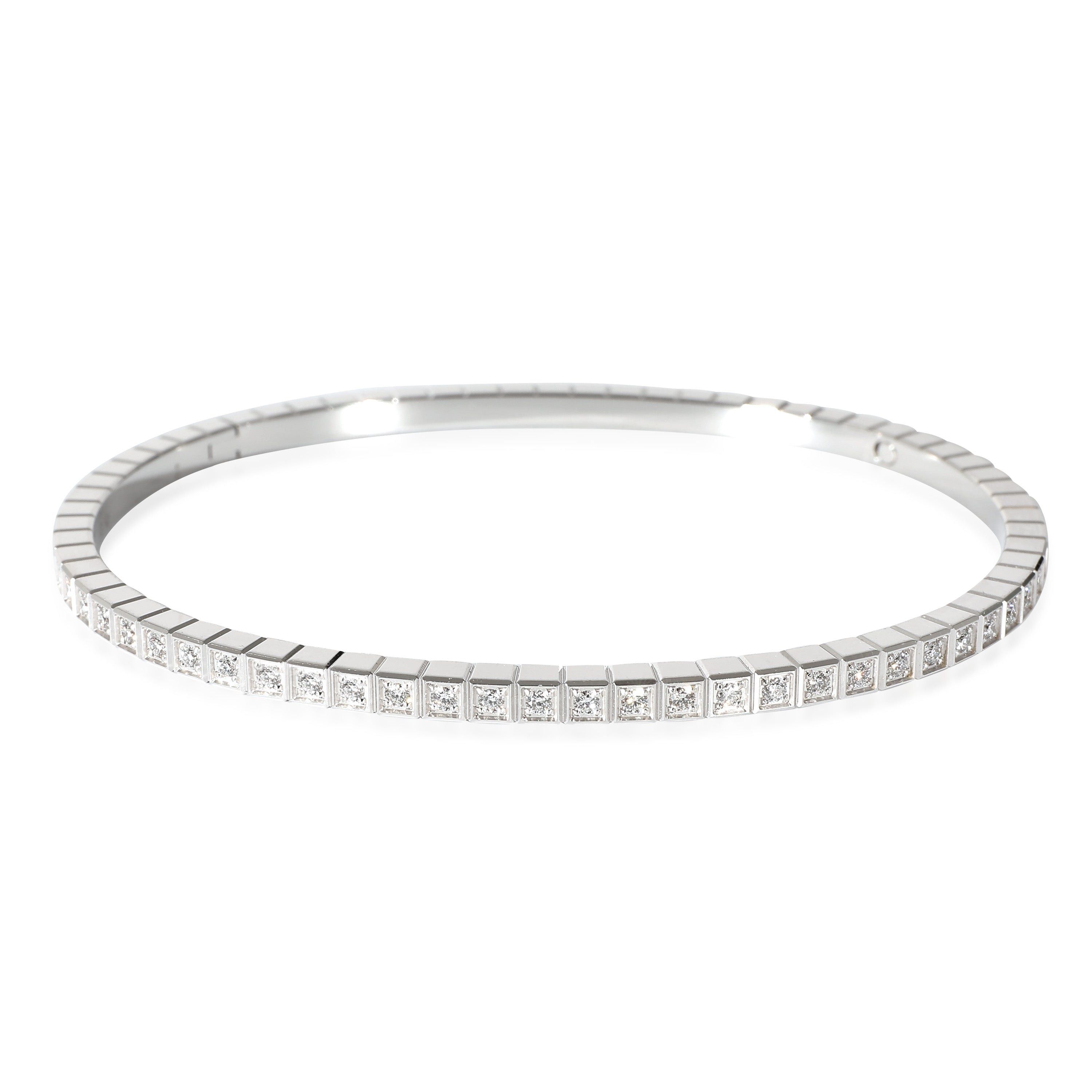 image of Chopard Ice Cube Eternity Diamond Bracelet In 18K White Gold 0.64 Ctw, Women's