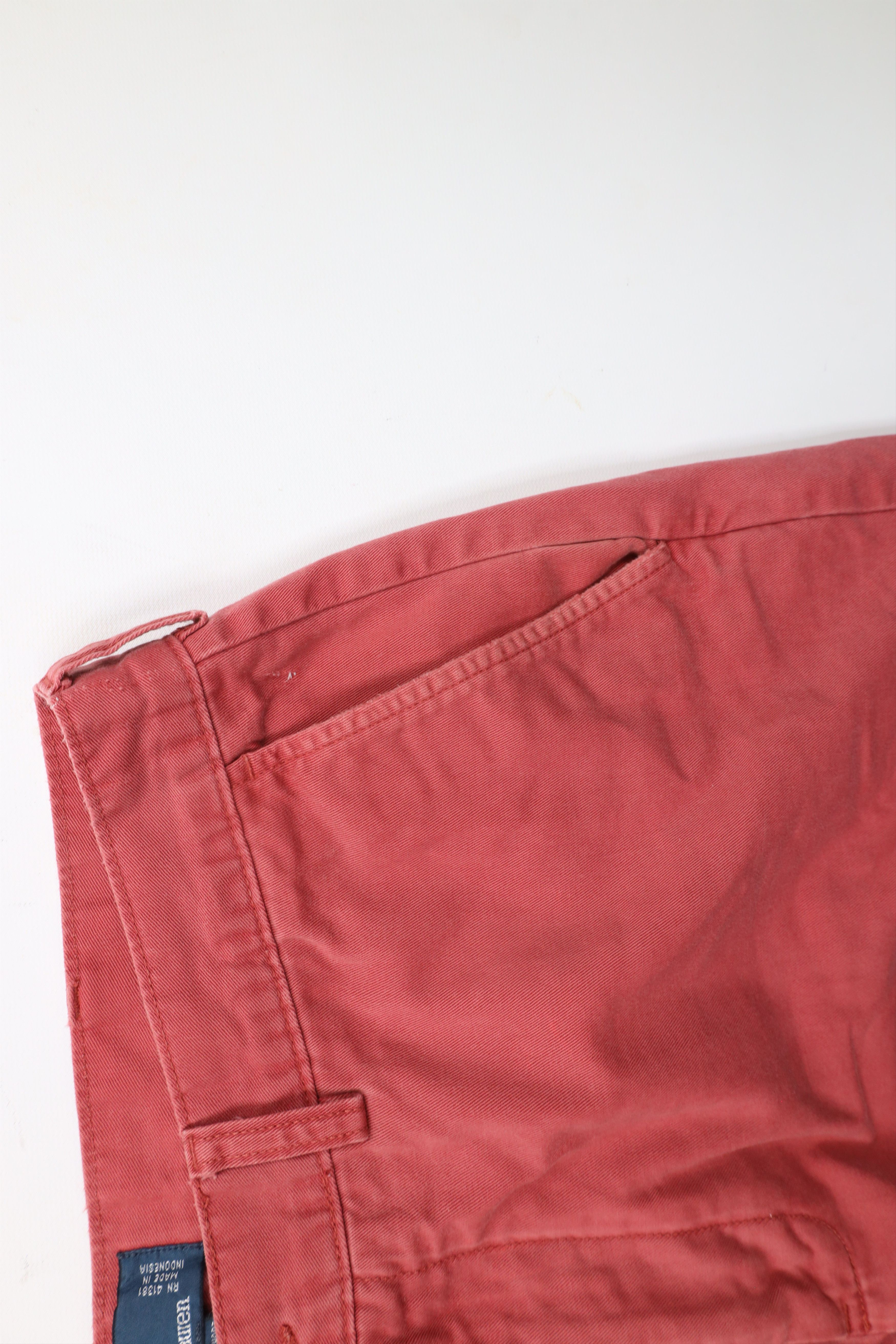Ralph Lauren × Vintage Vintage 90s Ralph Lauren Above Knee Cotton Chino Shorts Red Size US 34 / EU 50 - 9 Thumbnail