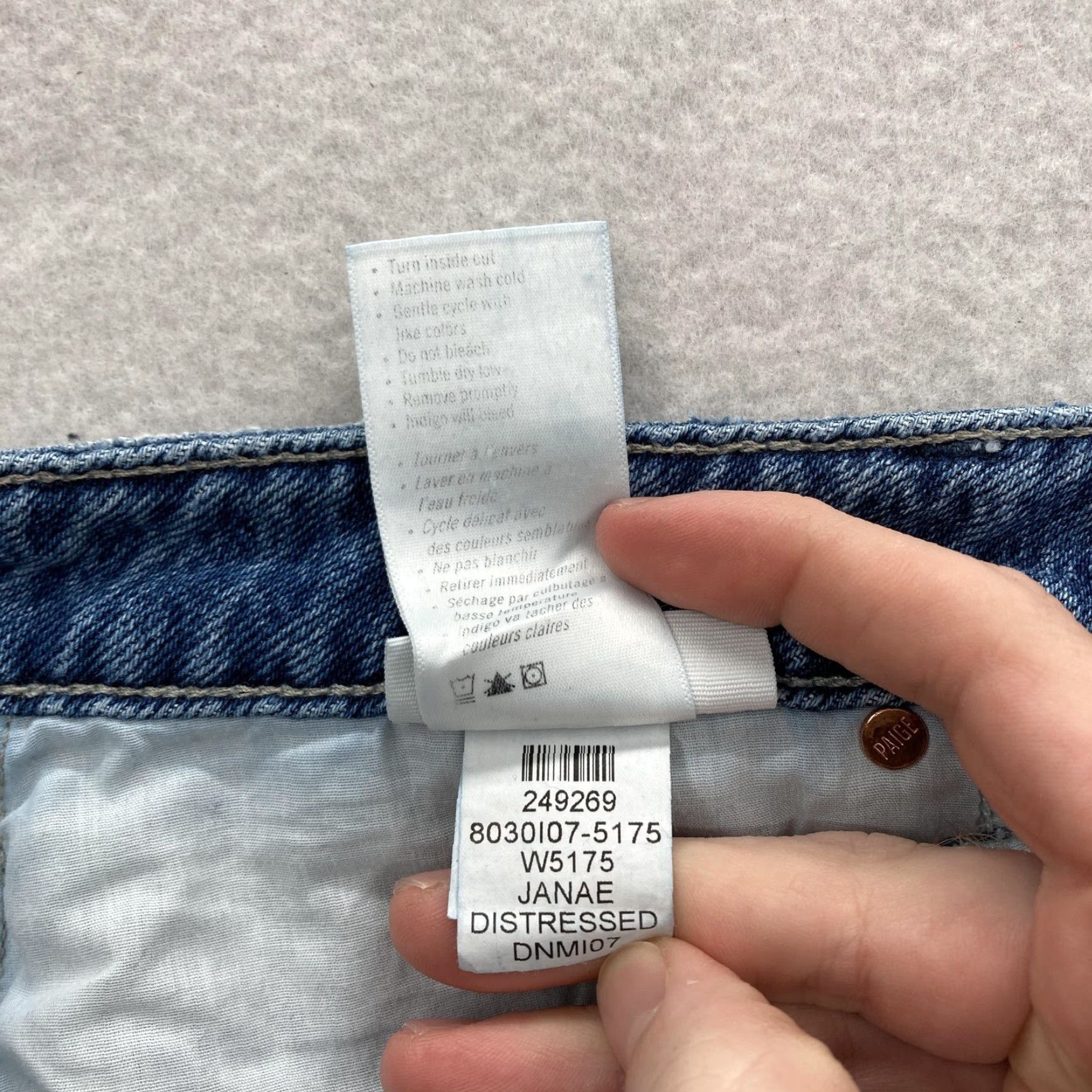 Paige Paige Jeans Womens 29 Blue Noella Relaxed Janae Distressed Baggy Straight Denim Jeans Mens Womens Size 29" - 6 Thumbnail