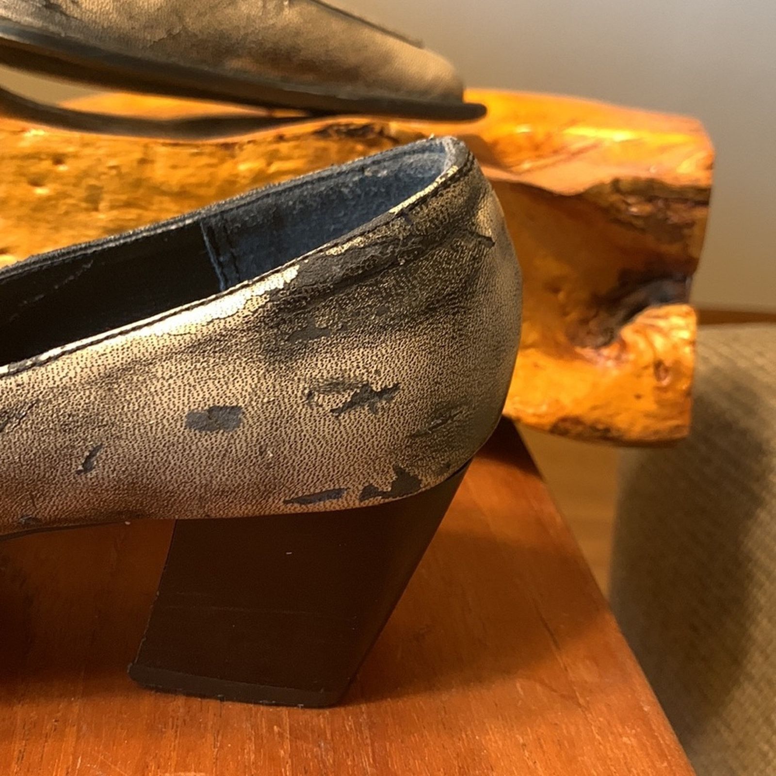 Vintage Rockabilly rock n roll pointy toe distressed loafers Size US 8.5 / IT 38.5 - 5 Thumbnail