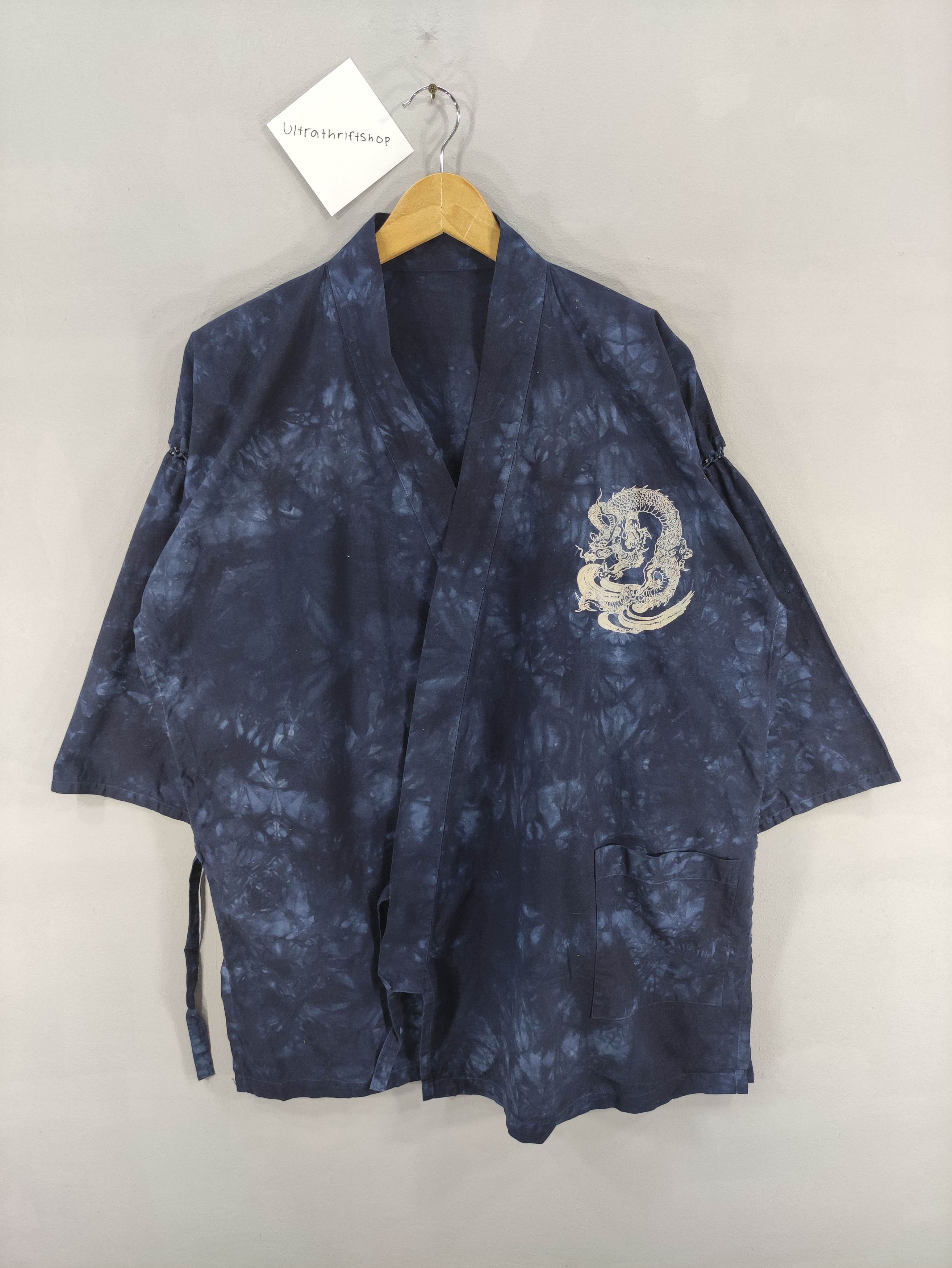 Komono Vintage Japanse Dragon Kimono Cardigan Size US L / EU 52-54 / 3 - 1 Thumbnail