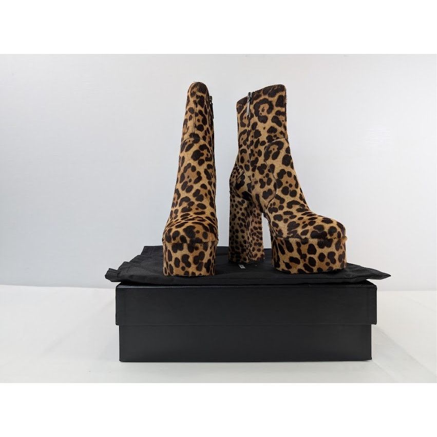 Saint Laurent Paris o1rshd1 Billy Pony Boots in Brown Leopard Size US 10 / IT 40 - 17 Thumbnail