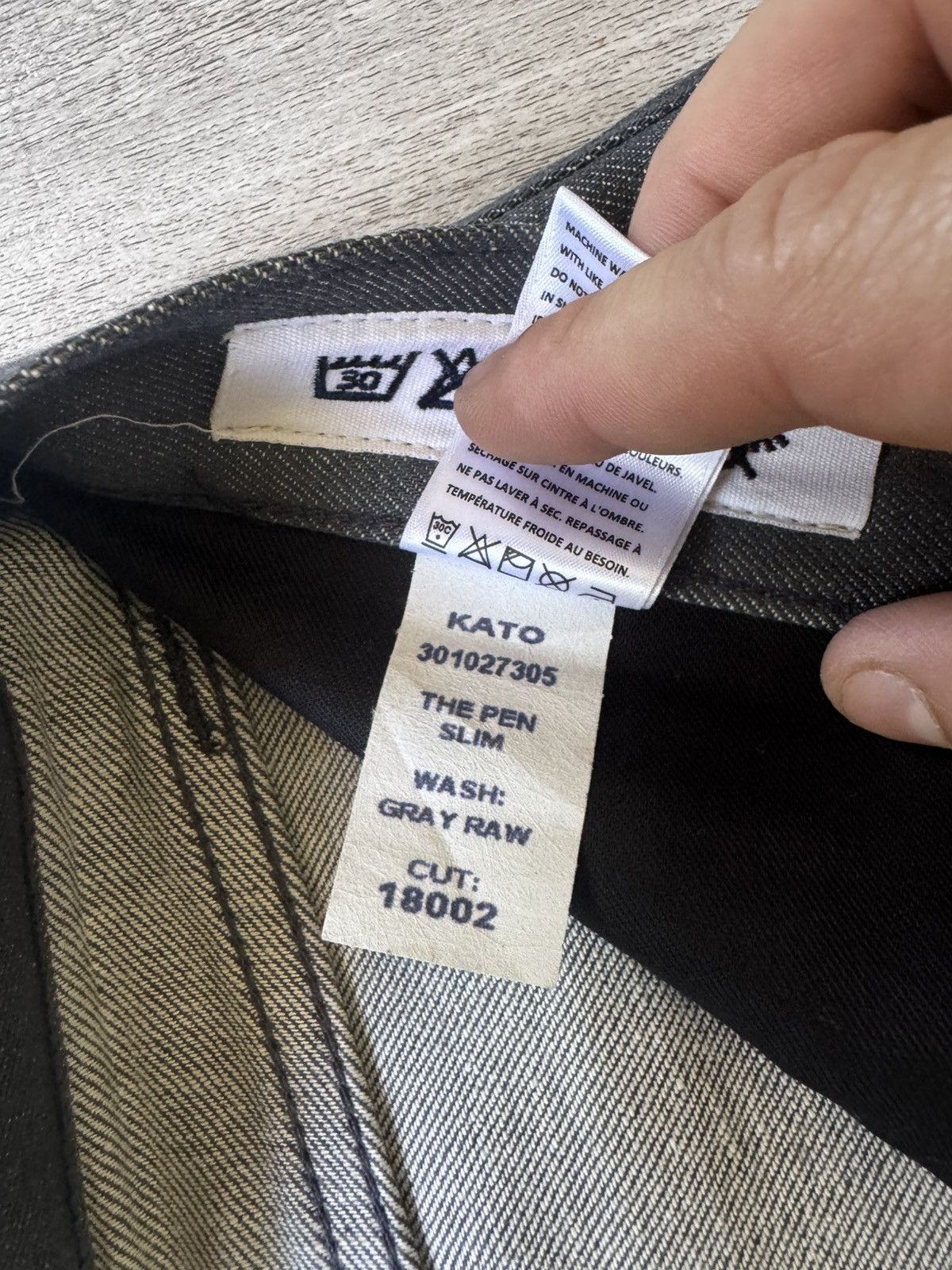 Hiroshi Kato The Pen Slim - Gray Raw 10.5oz Selvedge Size US 34 / EU 50 - 4 Thumbnail