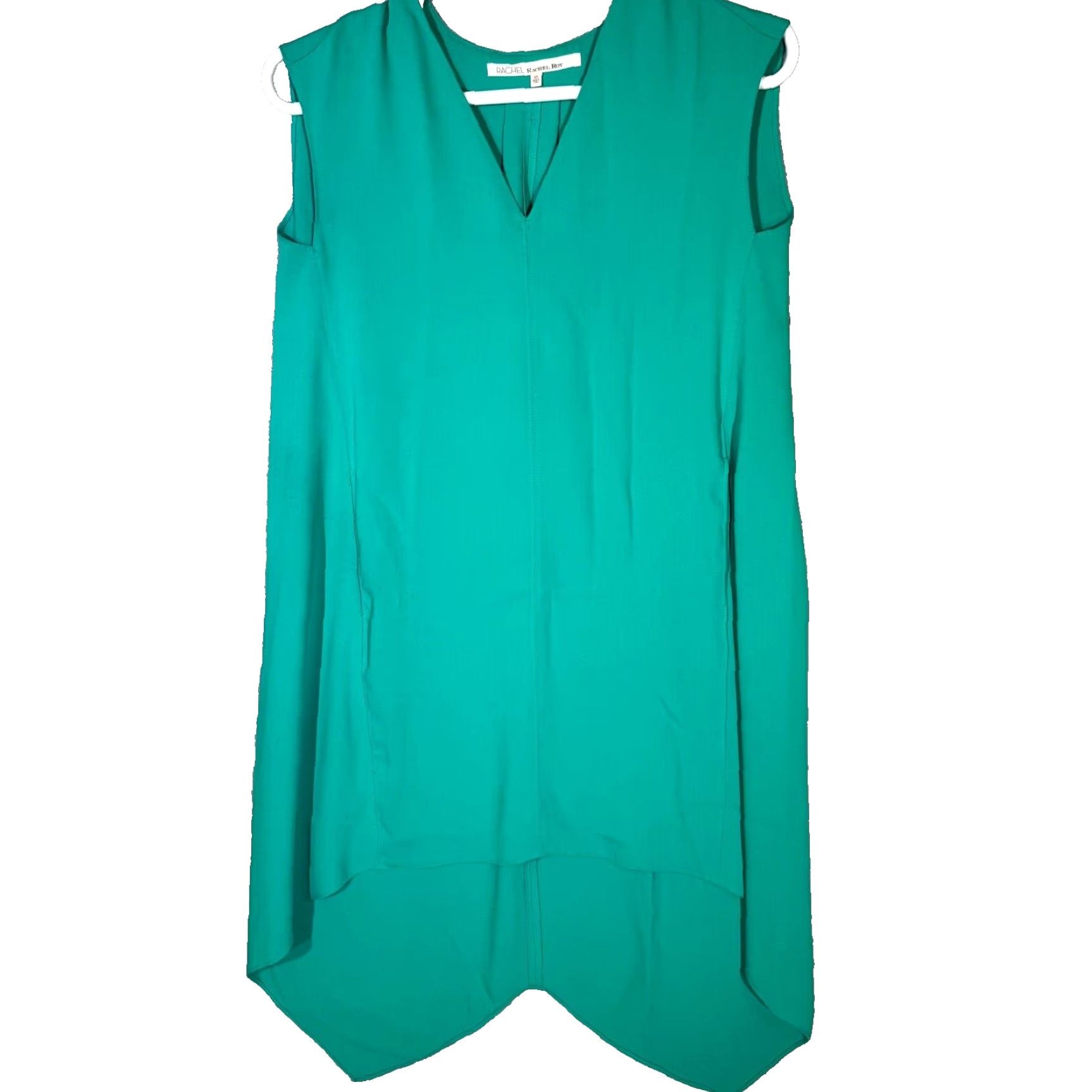 Vintage Rachel Roy Sydney Dress Sleeveless Womens XS Mint Green Asymmetrical High-Low Hem V-Neck Pullover Dress Size XS / US 0-2 / IT 36-38 - 2 Thumbnail
