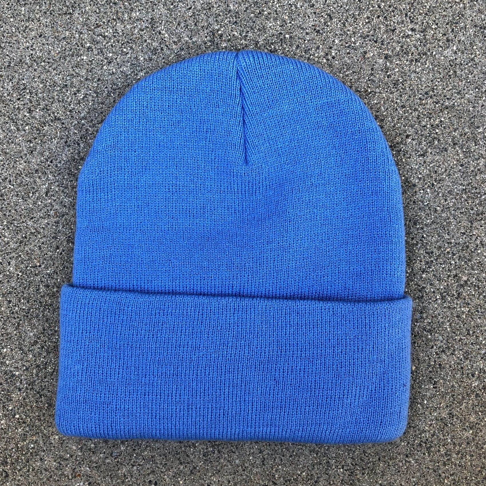 Omega MEGA CAPS CALIFORNIA Flower Patch Cuffed Beanie Hat Men's One Size Blue Ribbed Size ONE SIZE - 3 Thumbnail