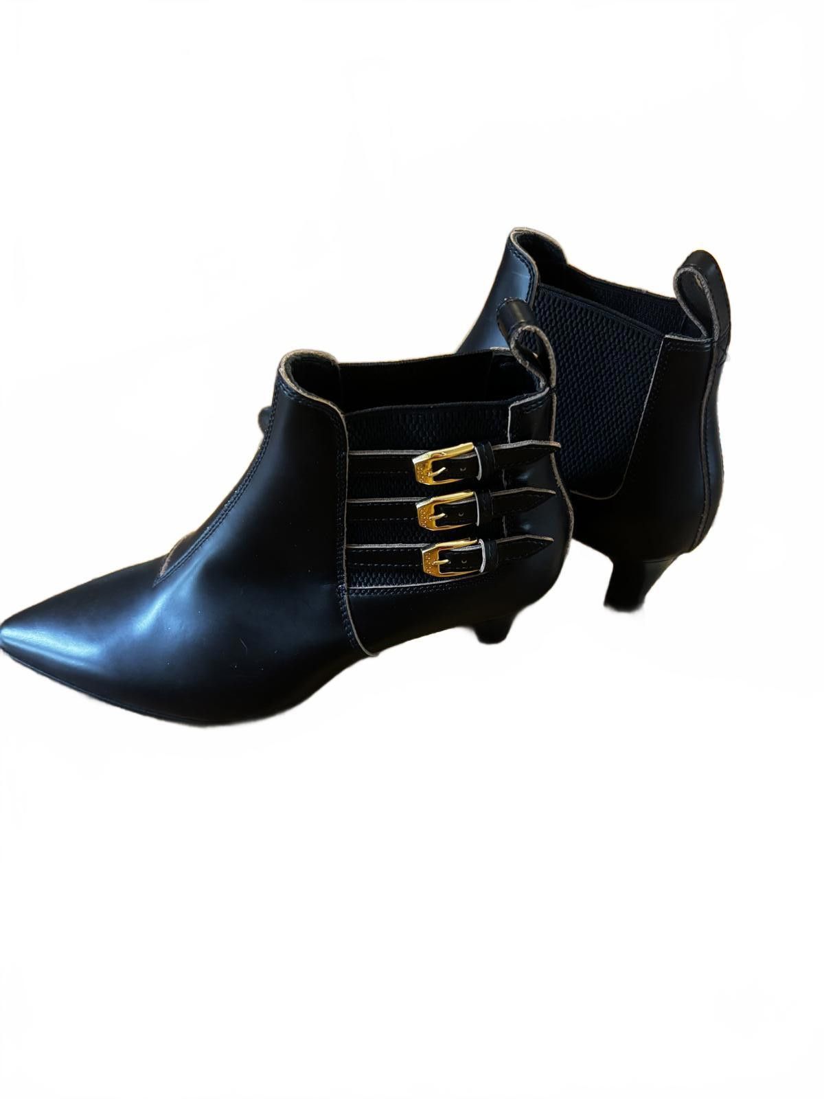 Gucci Gucci Black Leather Gold Buckle Boots Size 35 Size US 5.5 / IT 35.5 - 3 Thumbnail