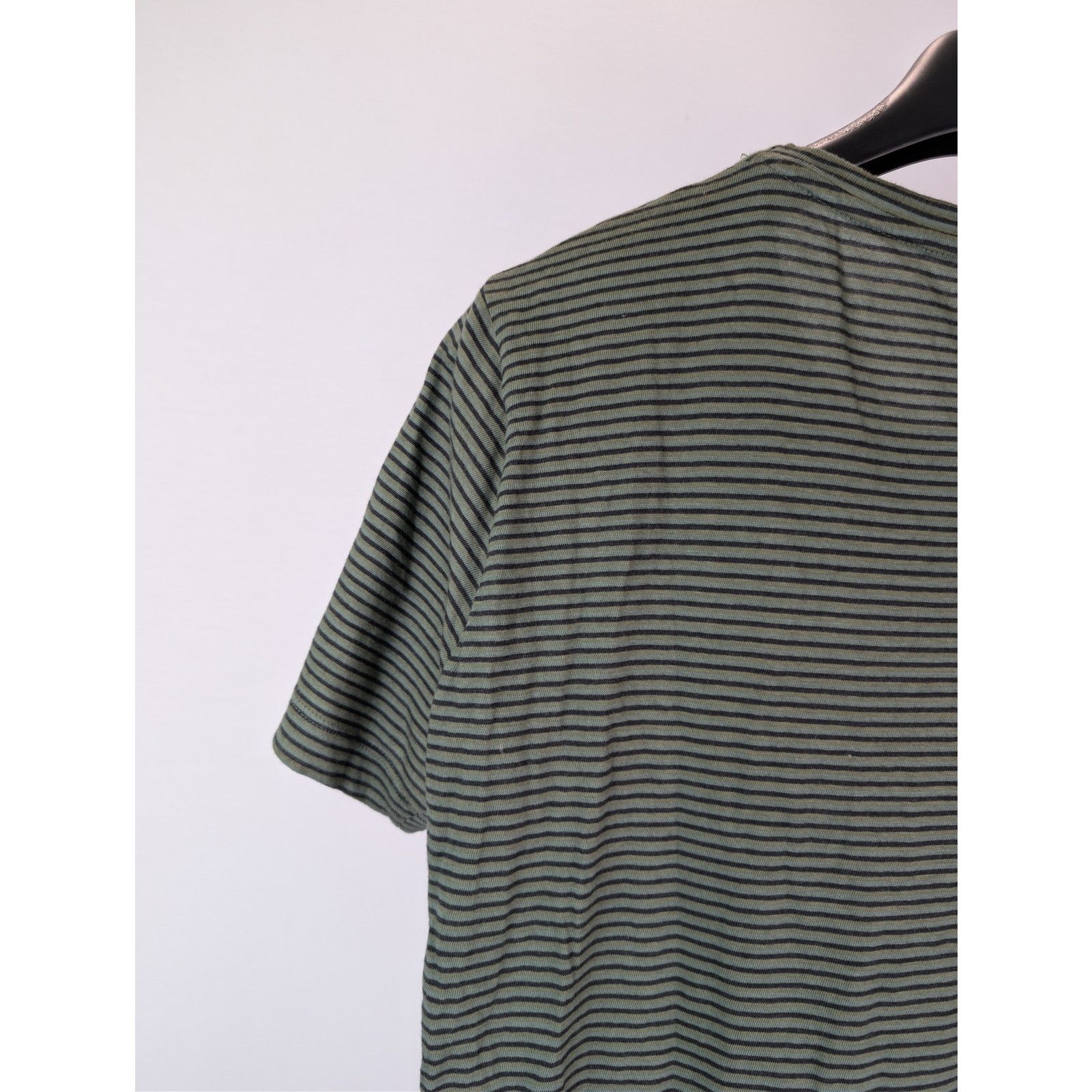 Massimo Alba o1rshd1 CC20 Striped Cotton T-Shirt with Chest Pocket Olive Size US S / EU 44-46 / 1 - 13 Thumbnail