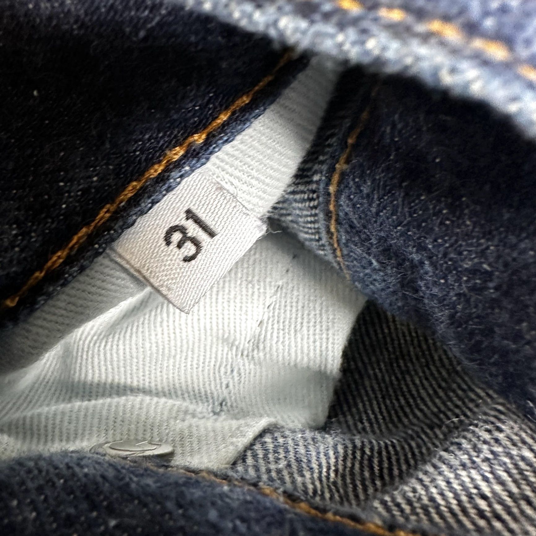 Gustin Gustin Jeans Blue Selvedge Denim Slim Taper Button Fly Raw Mens 31x32 Size US 31 - 3 Thumbnail