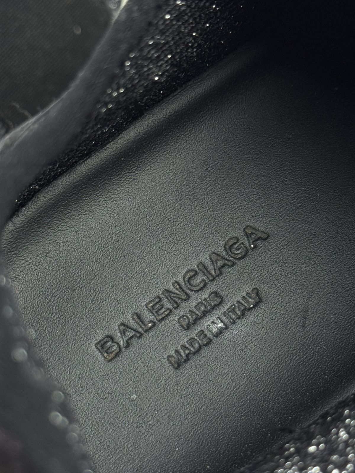 Balenciaga Balenciaga Black Glitter Runners Leather Low Top Sneakers Size US 9 / IT 39 - 12 Thumbnail