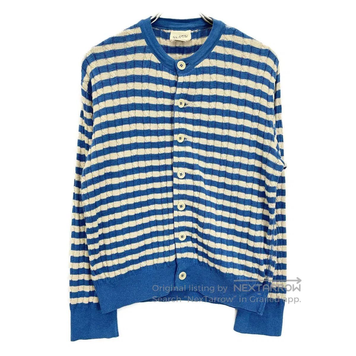 45rpm Blue Striped Cotton Knit Cardigan. Size M / US 6-8 / IT 42-44 - 3 Thumbnail