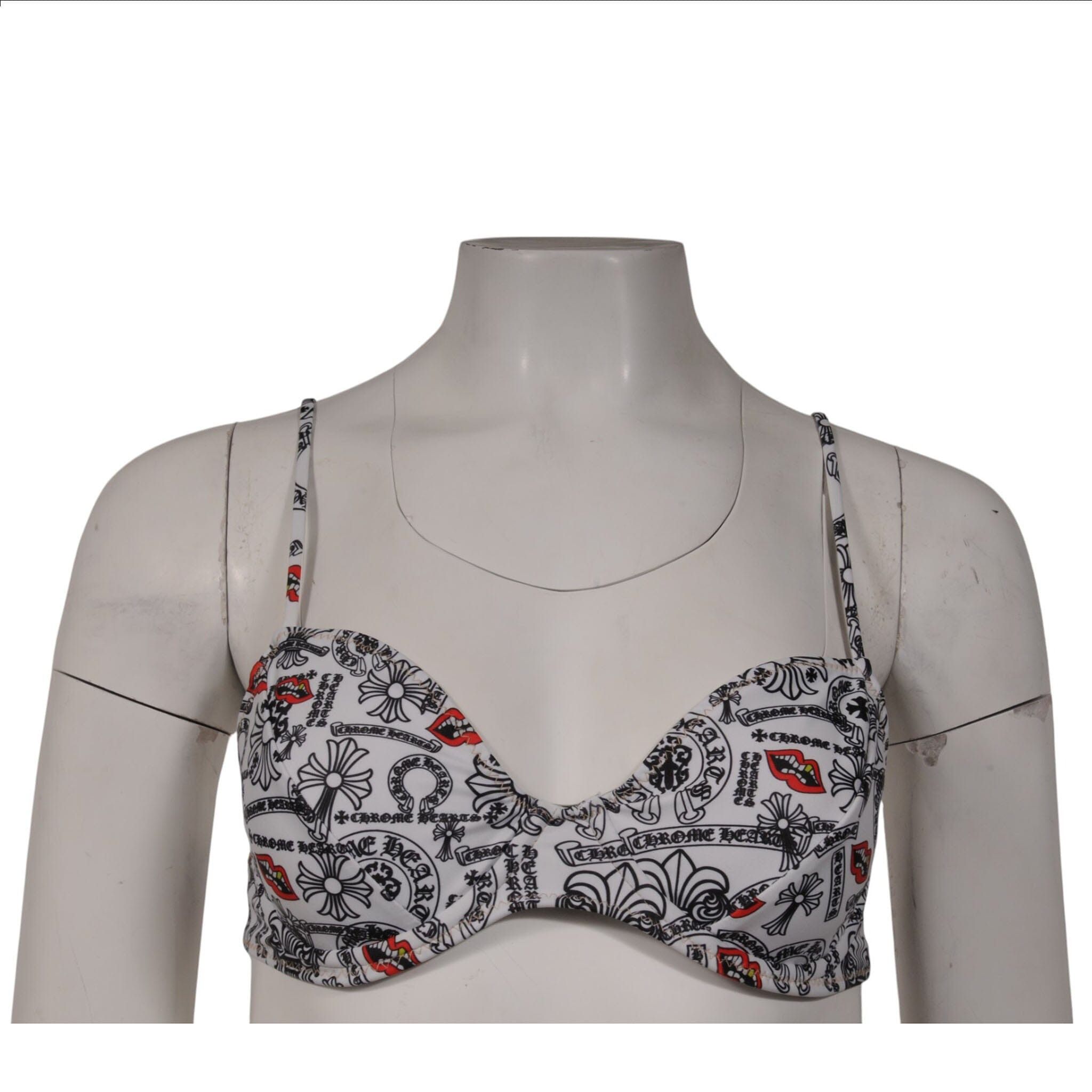Chrome Hearts Chrome Hearts Dipped in Blue Matty Boy Bikini Top White Blac Size S / US 4 / IT 40 - 1 Thumbnail