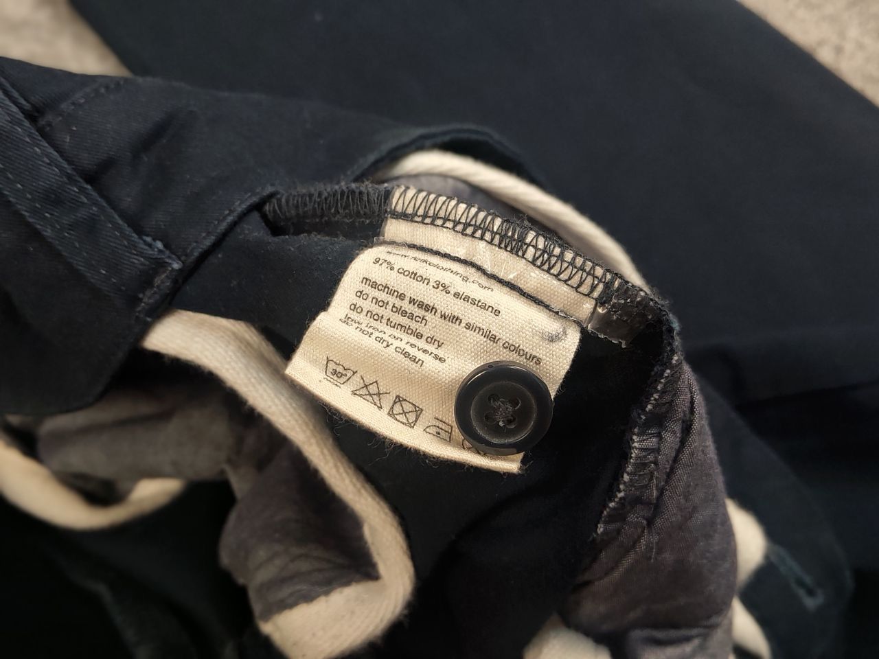Folk Folk Design Classic Navy Blue Cotton Trouser Pants Size US 34 / EU 50 - 15 Thumbnail