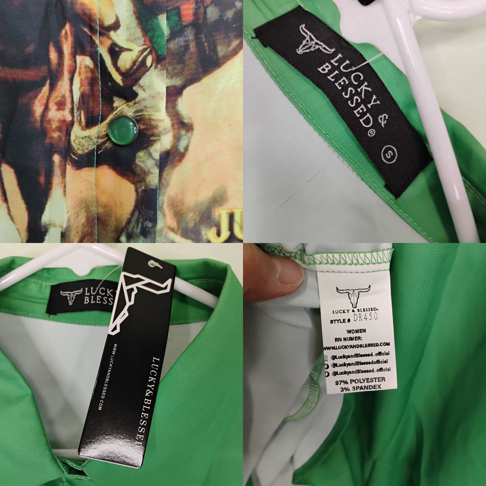 Vintage Lucky & Blessed Shirt Dress Short Sleeve Retro Solid Green Pockets Vintage No NWT Small Womens Dress Shirt Size S / US 4 / IT 40 - 8 Thumbnail