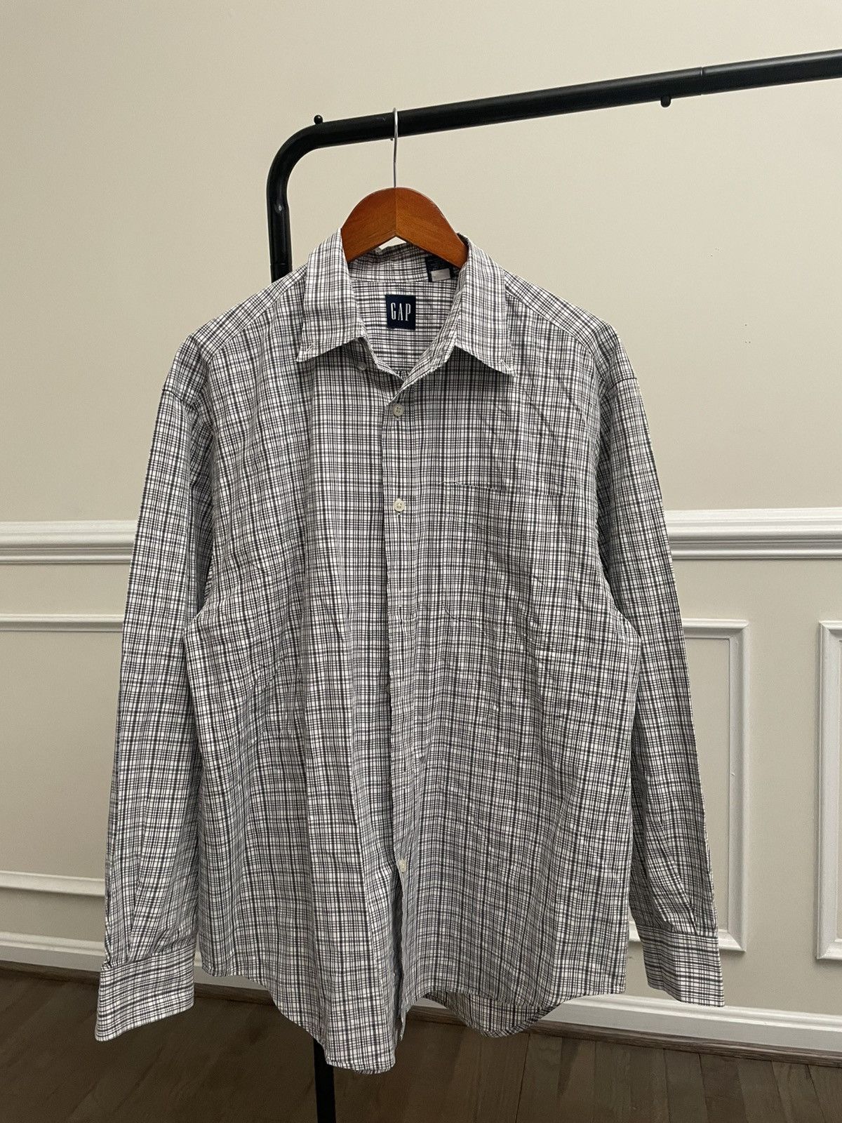 Carhartt Vintage 90s Gap Plaid Black Casual Minimal Shirt Our Legacy Size US L / EU 52-54 / 3 - 2 Thumbnail