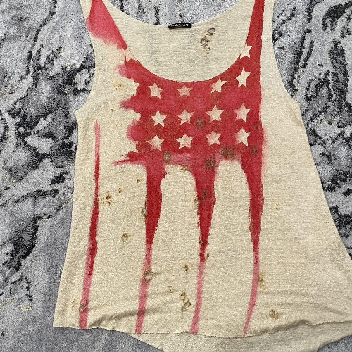BALMAIN AMERICAN FLAG TANK バルマン タンクトップ BALMAIN AMERICAN FLAG TANK バルマン タンクトップ