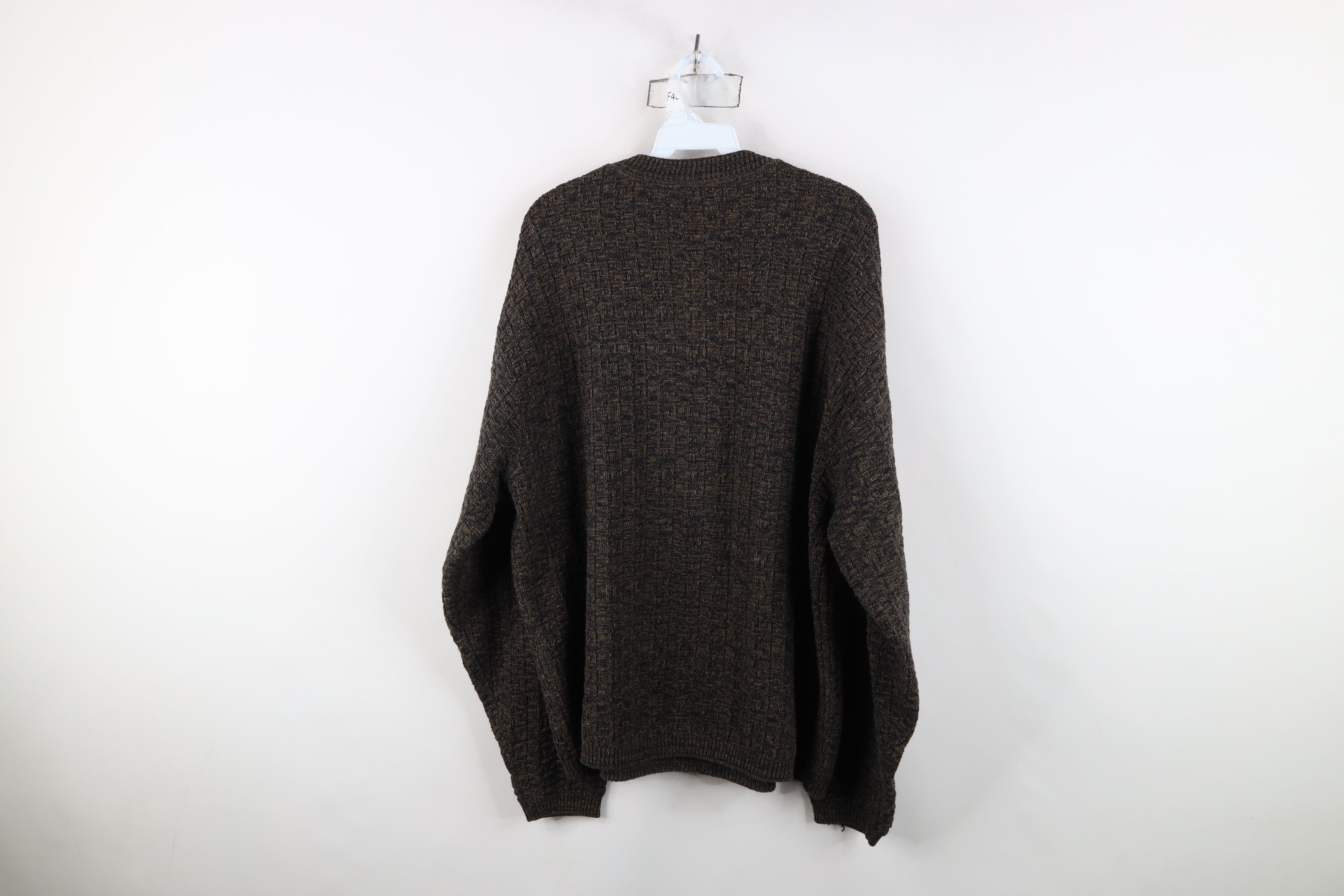 Vintage Vintage 90s Y2K Streetwear Knit Henley Sweater Heather Brown Size US XL / EU 56 / 4 - 9 Thumbnail